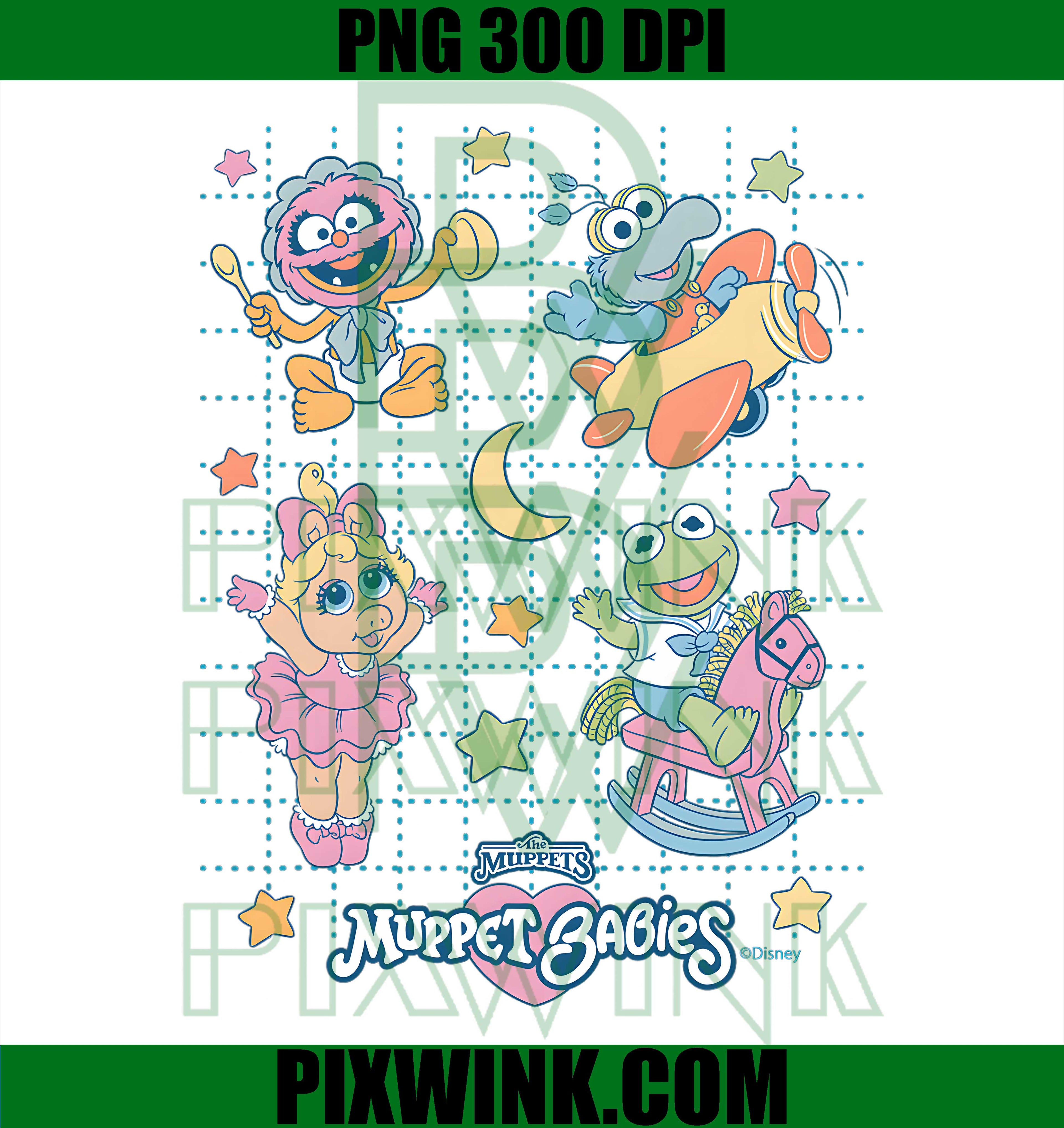 Muppets Babies Kawaii PNG, Animal Gonzo Piggy Kermit Art PNG