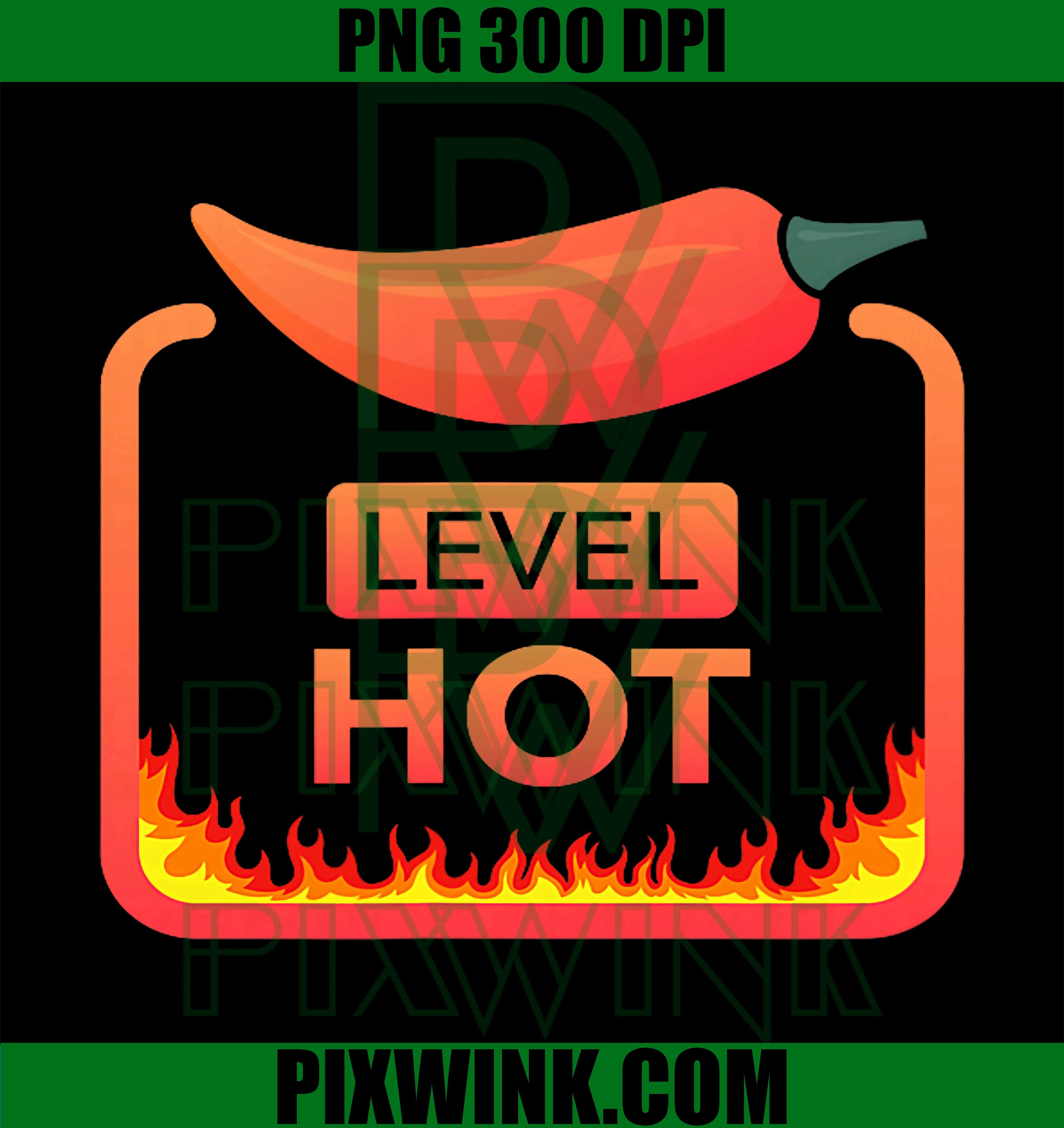 Level HOT Spicy Chili Pepper PNG, Workout Lifting Gym Foodie PNG