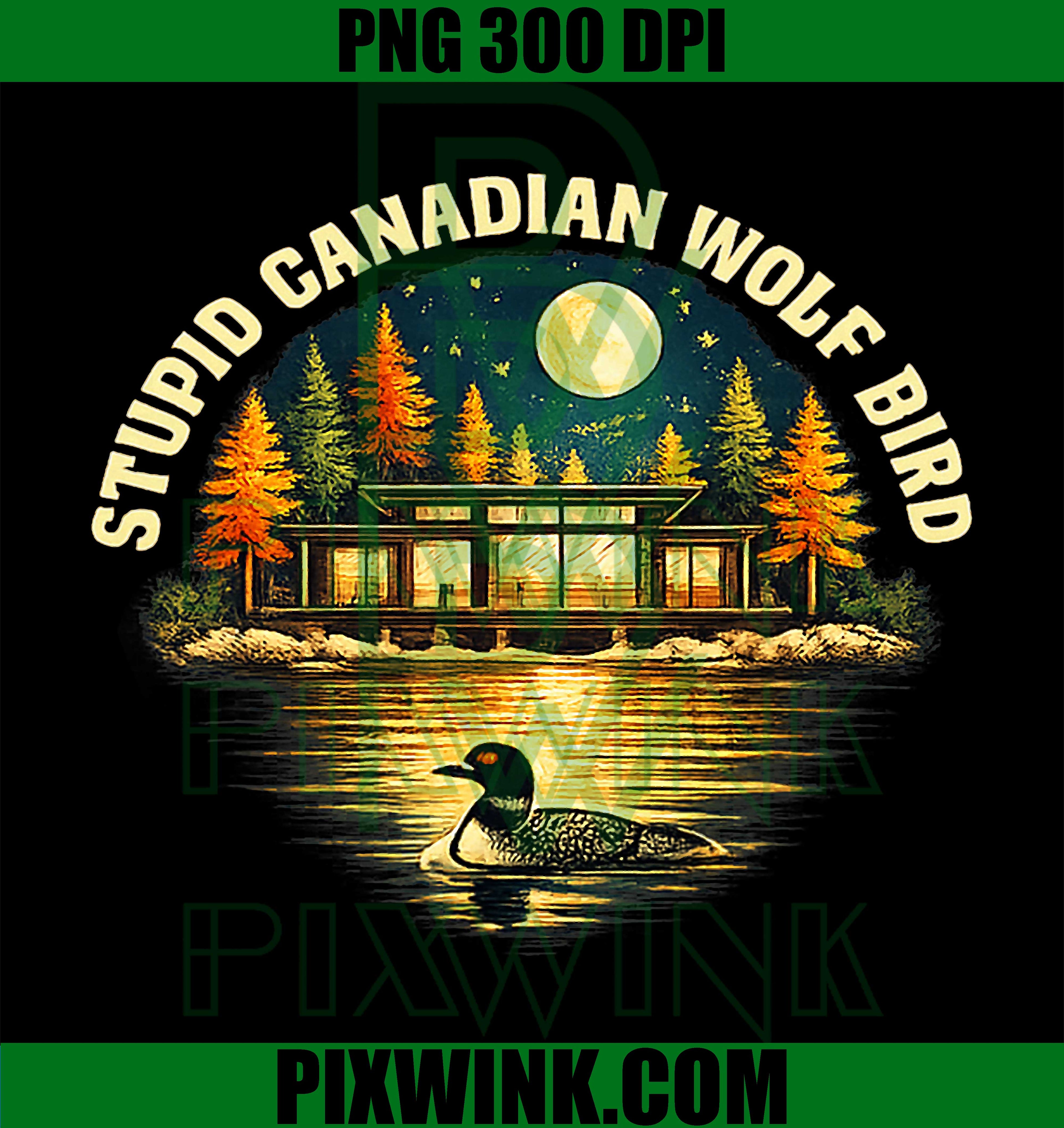 Stupid Canadian PNG, Wolf Bird Loon PNG, Sarcastic Animal Meme PNG