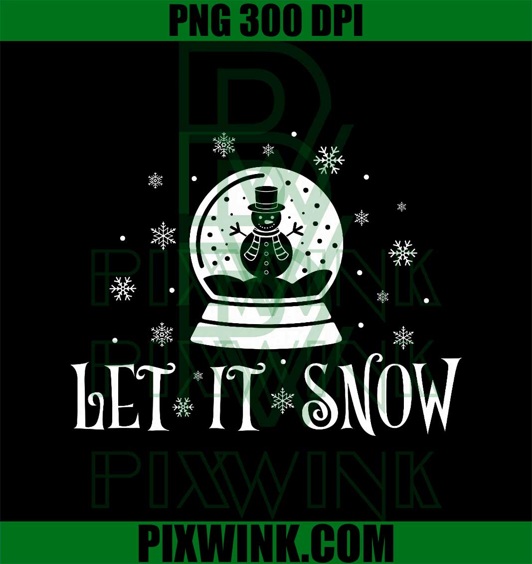 Let it Snow Christmas Snow Globe PNG