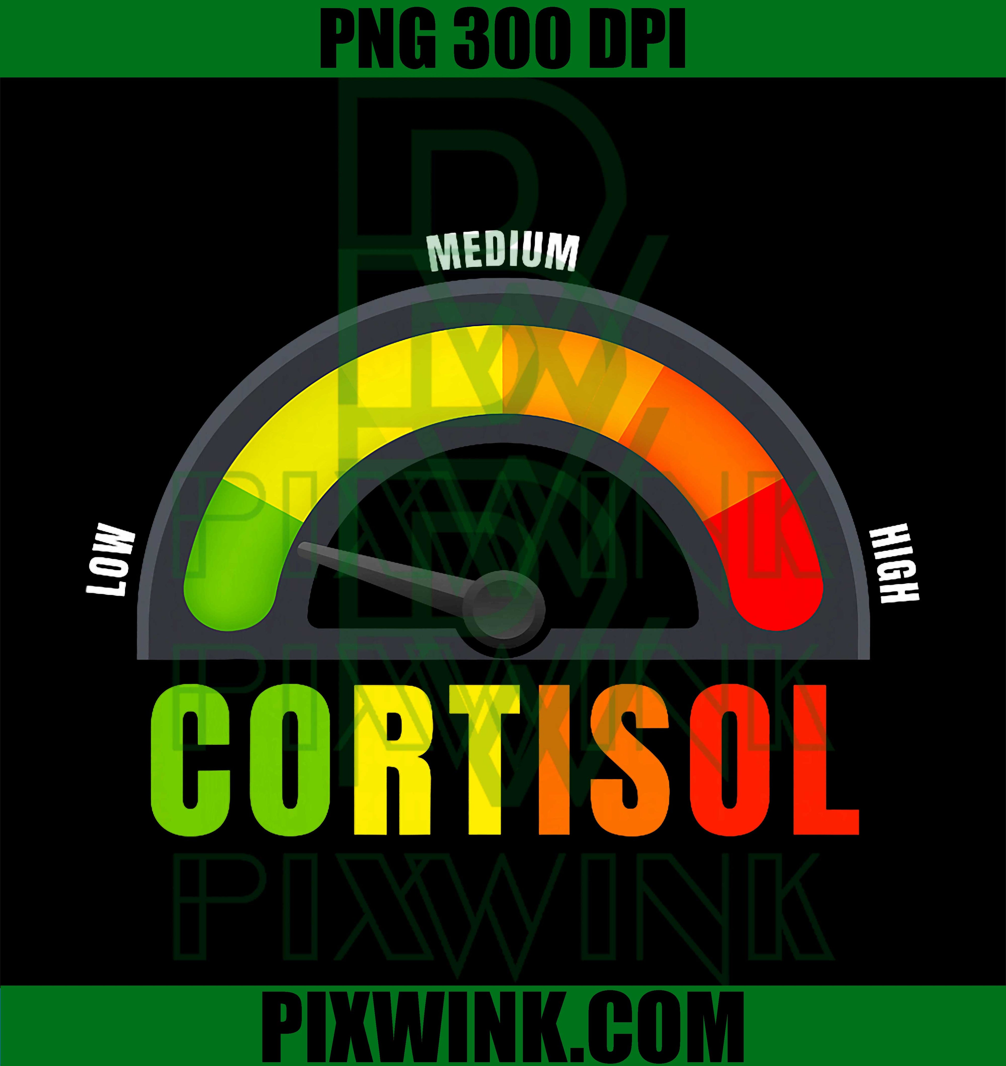 Low Cortisol Levels PNG, Stress Relief Awareness PNG, Health Effects Education Design PNG