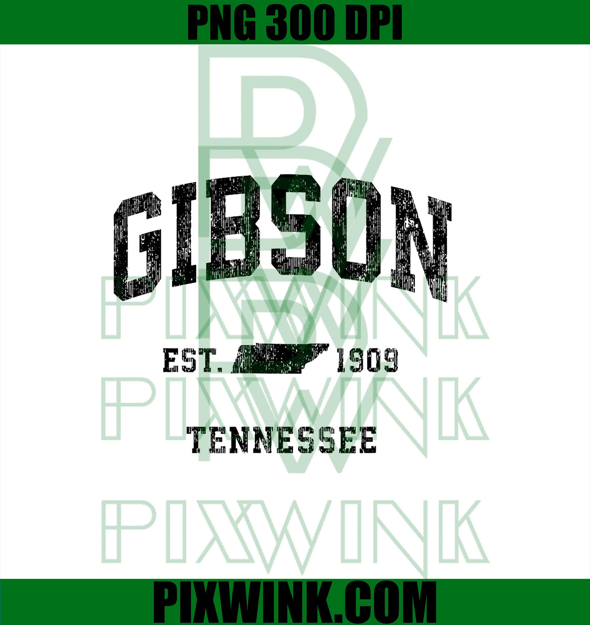 Gibson Tennessee TN Vintage Athletic Black Sports Design PNG