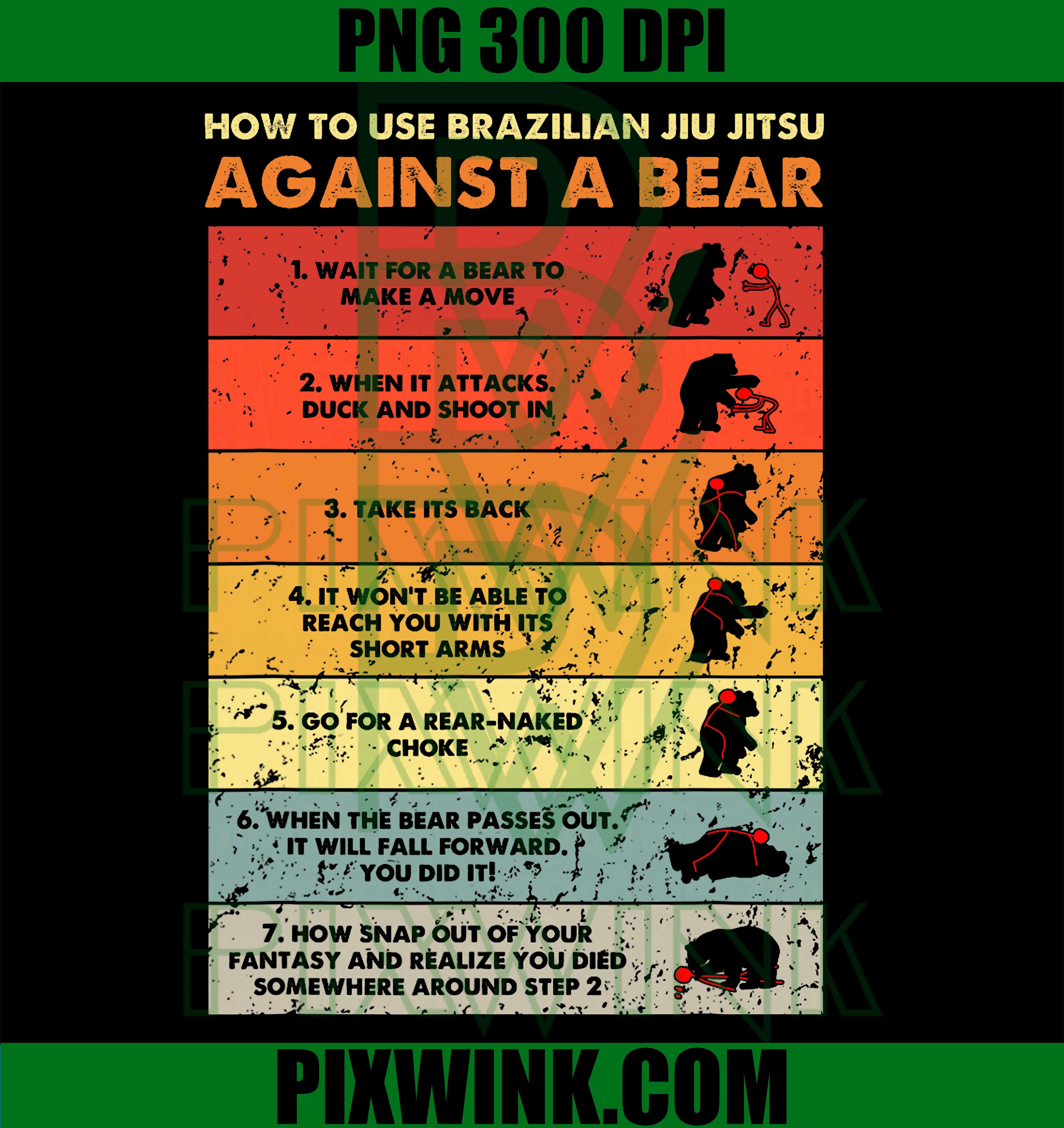 Brazilian Jiu Jitsu Bear, Funny MMA, BJJ Fighter Grappling PNG