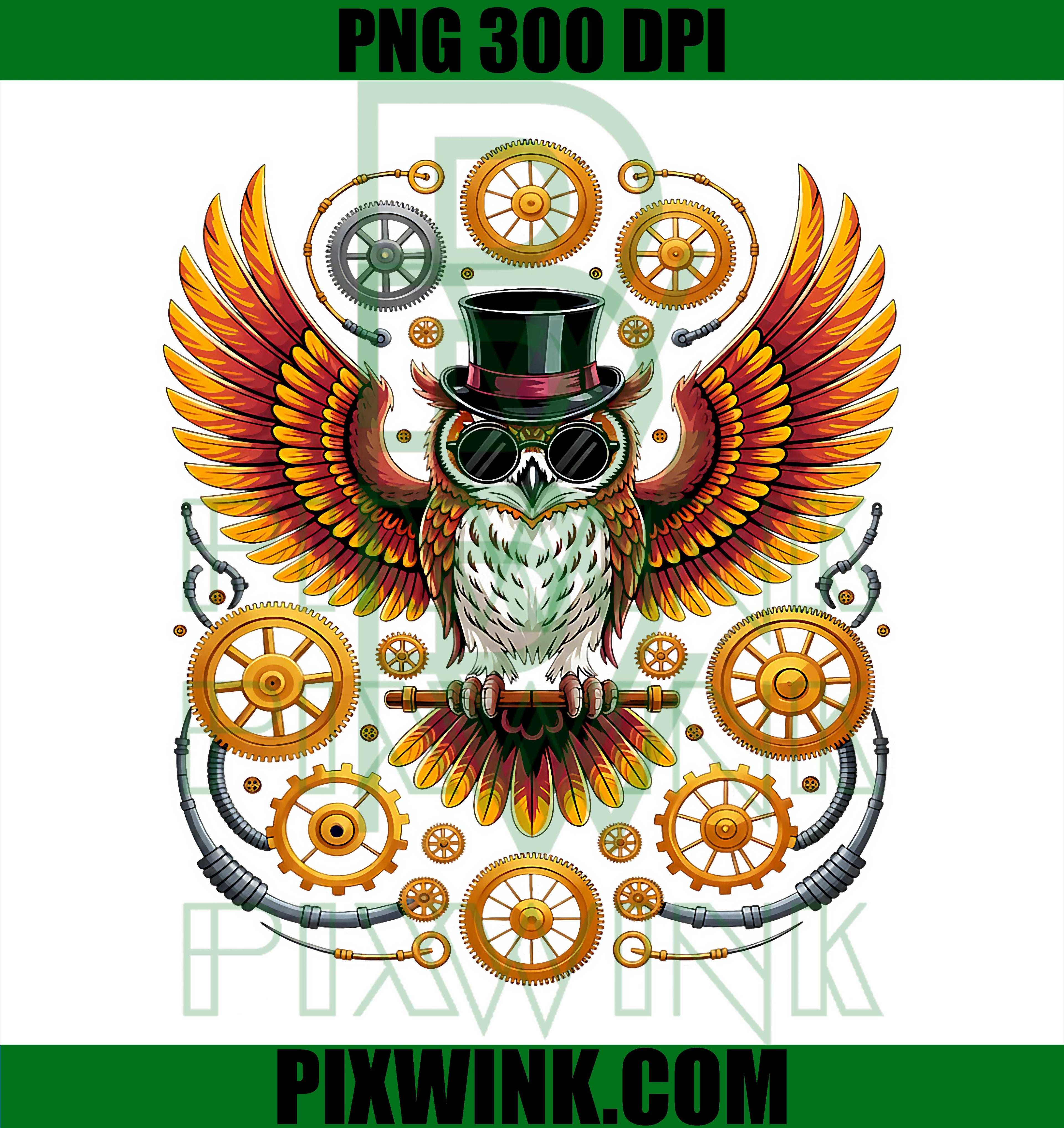 Funky Owl Top Hat PNG, Cool Sunglasses Owl Graphic PNG