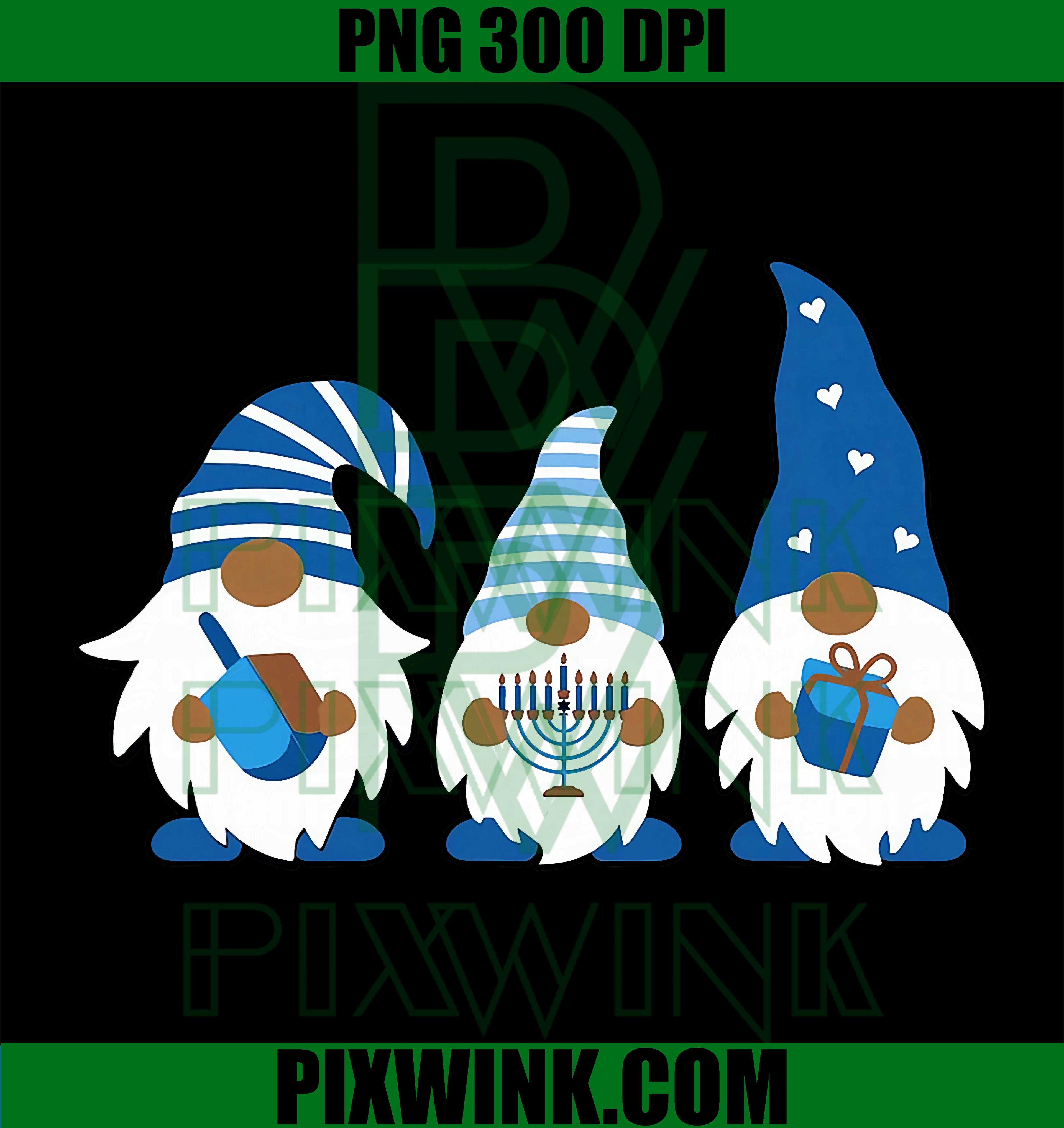 Funny Hanukkah Gnomes, Chanukah 2025 Holiday PNG