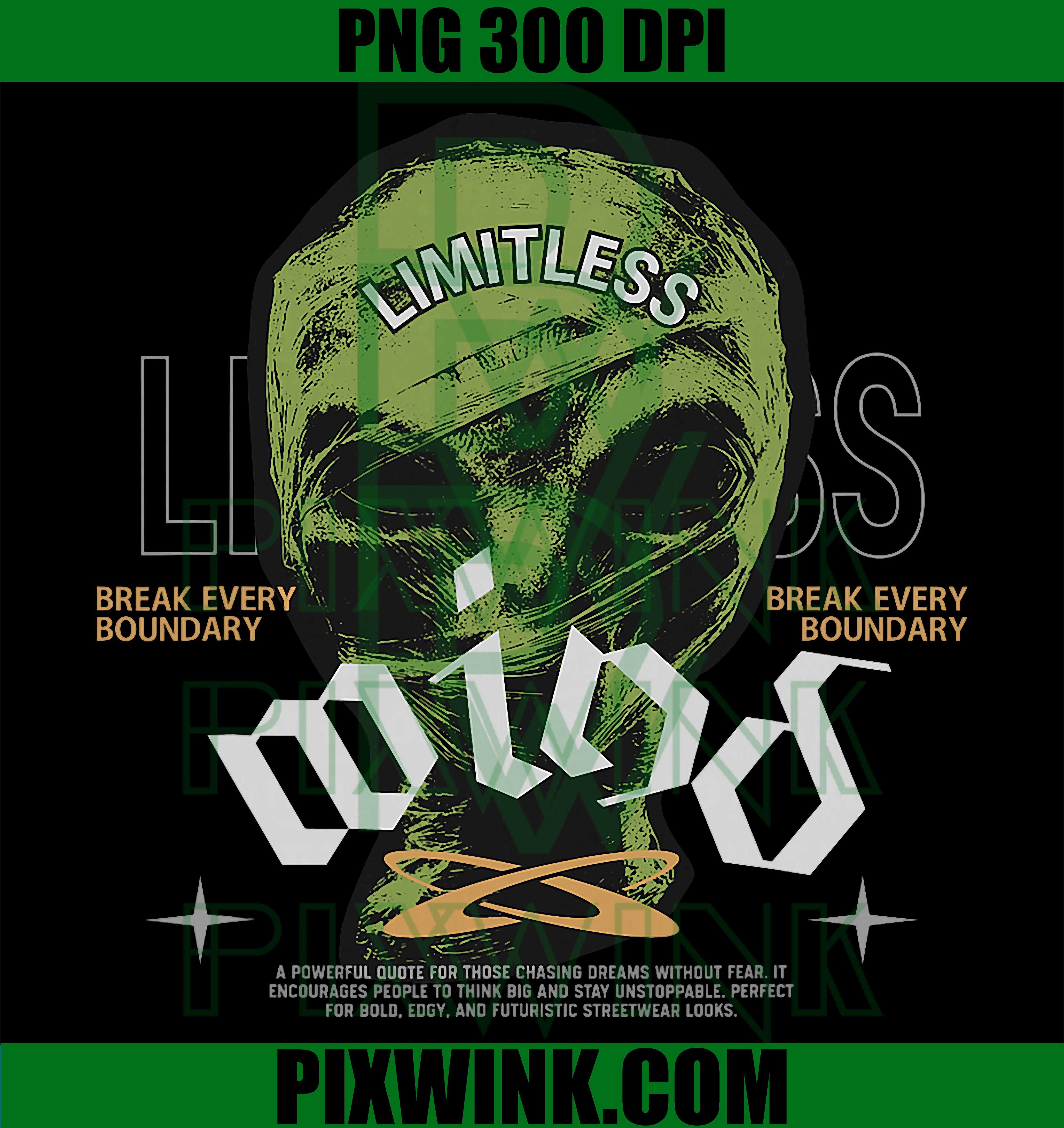 Limitless Mind Y2K Streetwear PNG, Retro Street Aesthetic Design PNG