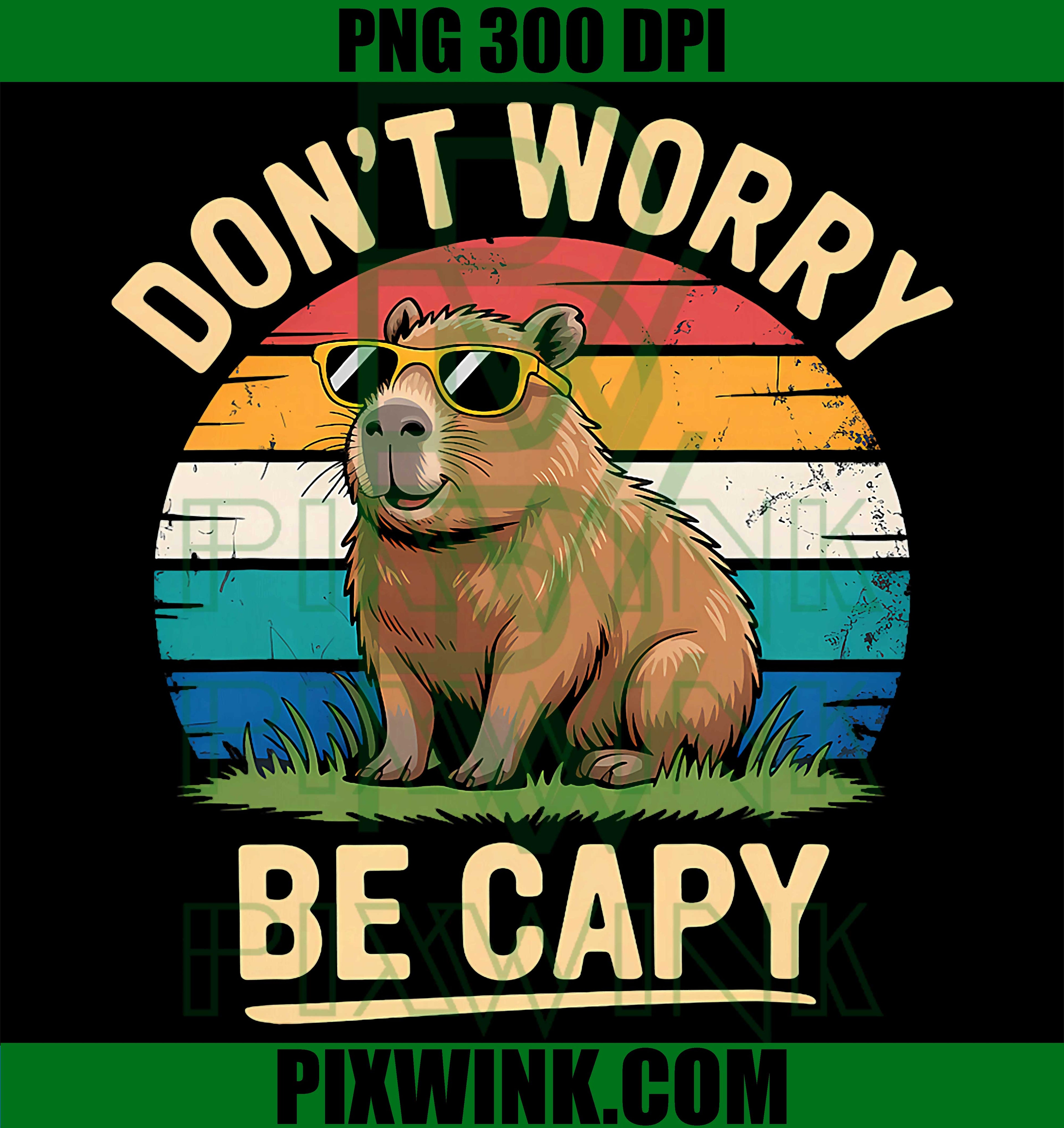 Don’t Worry Be Capy PNG, Funny Capybara Meme PNG
