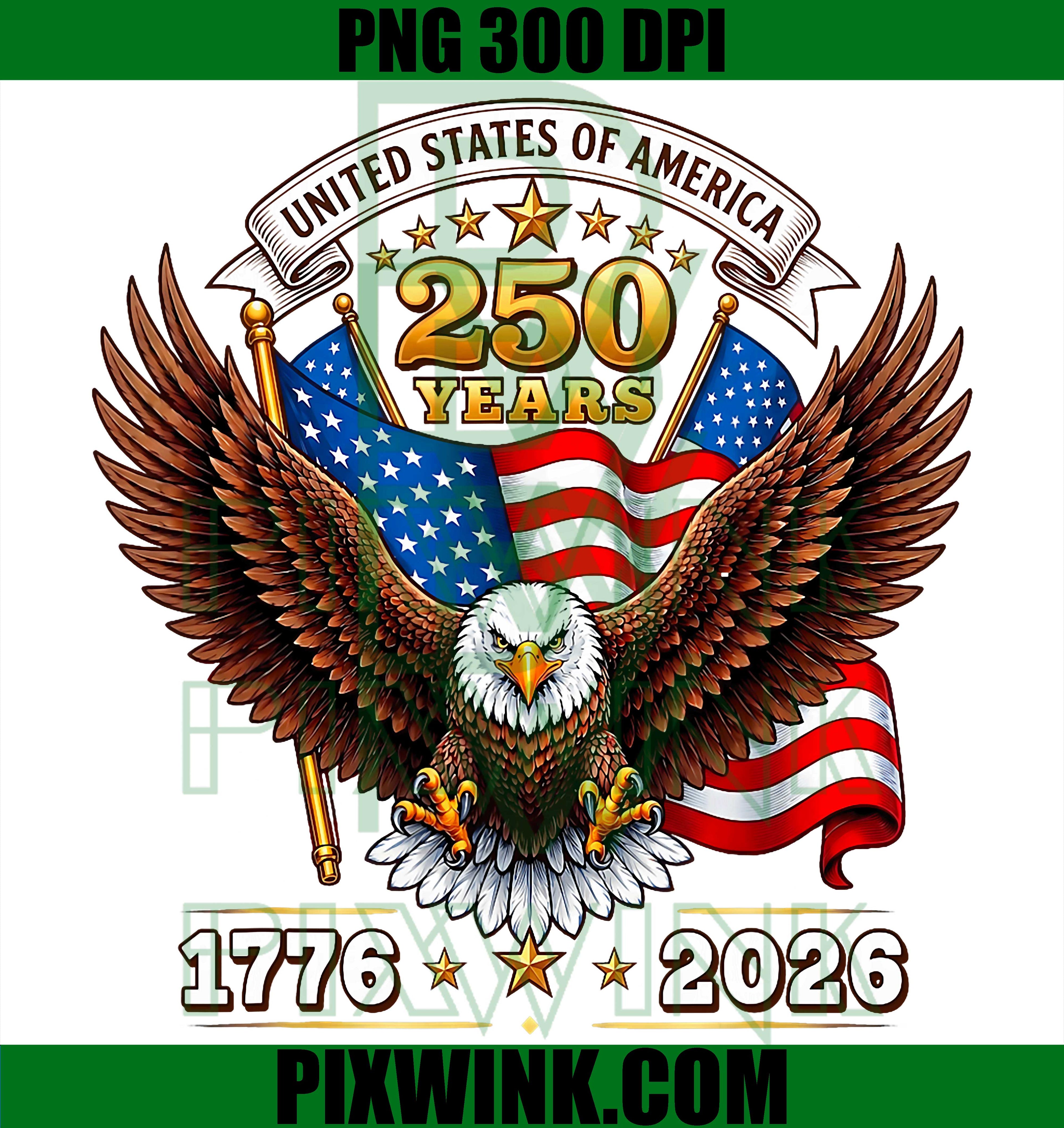 250 Anniversary USA PNG, USA 250 Years 1776-2026 Patriotic PNG
