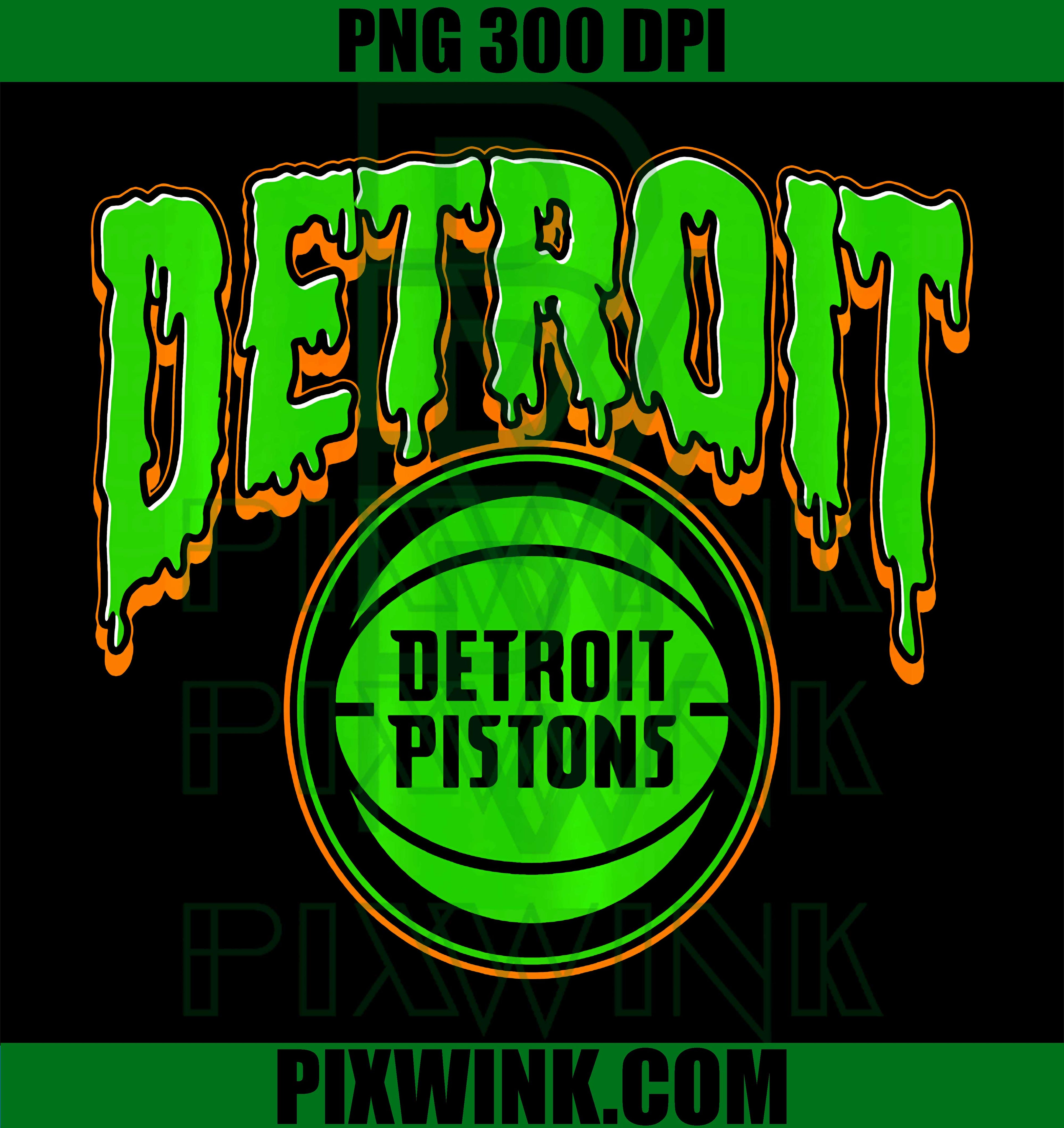 Detroit Pistons Halloween Scary Logo PNG, NBA Horror Basketball Logo PNG
