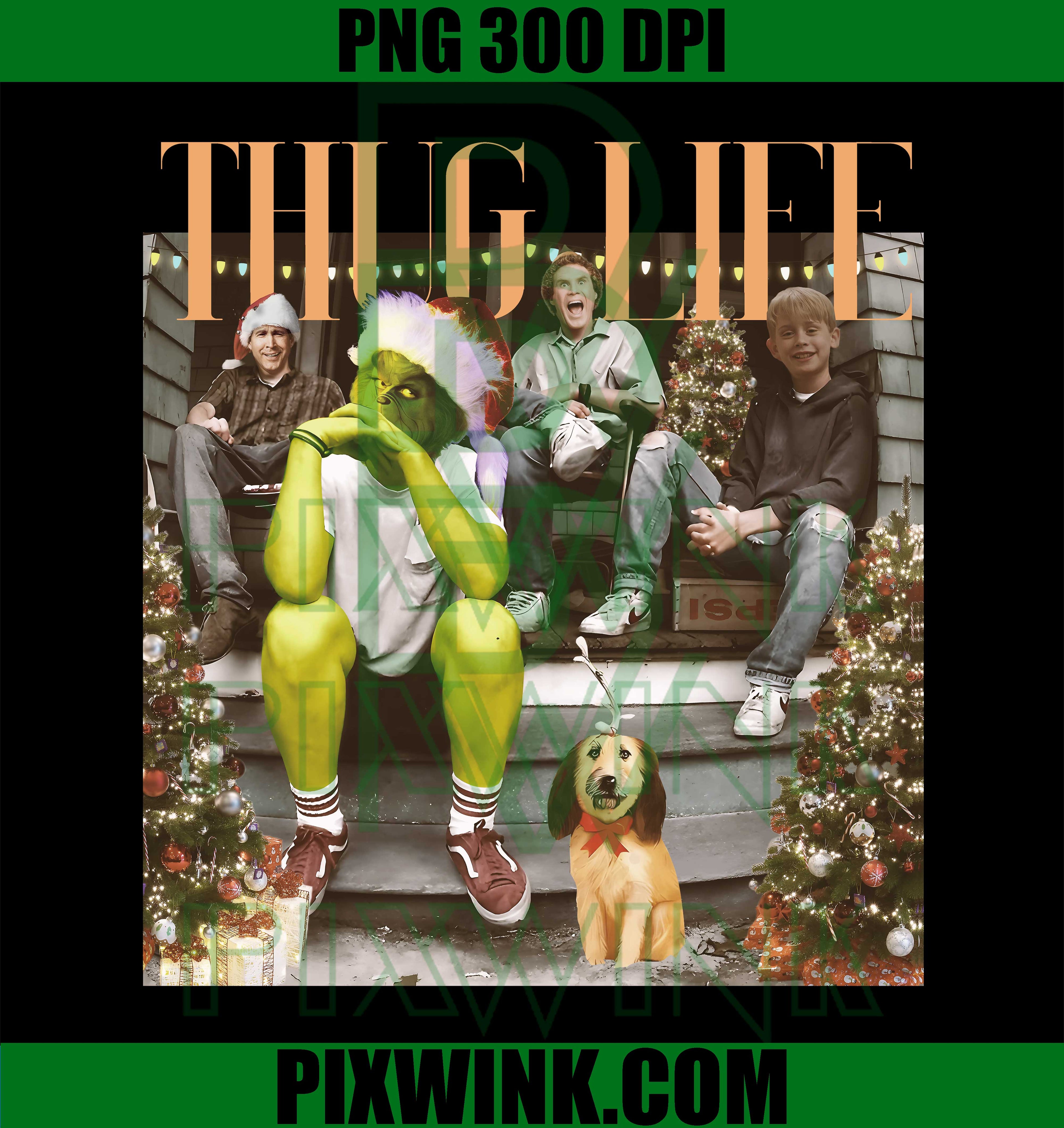 Christmas Movie PNG, Holiday Thug Life PNG, Classic Comedy Art PNG