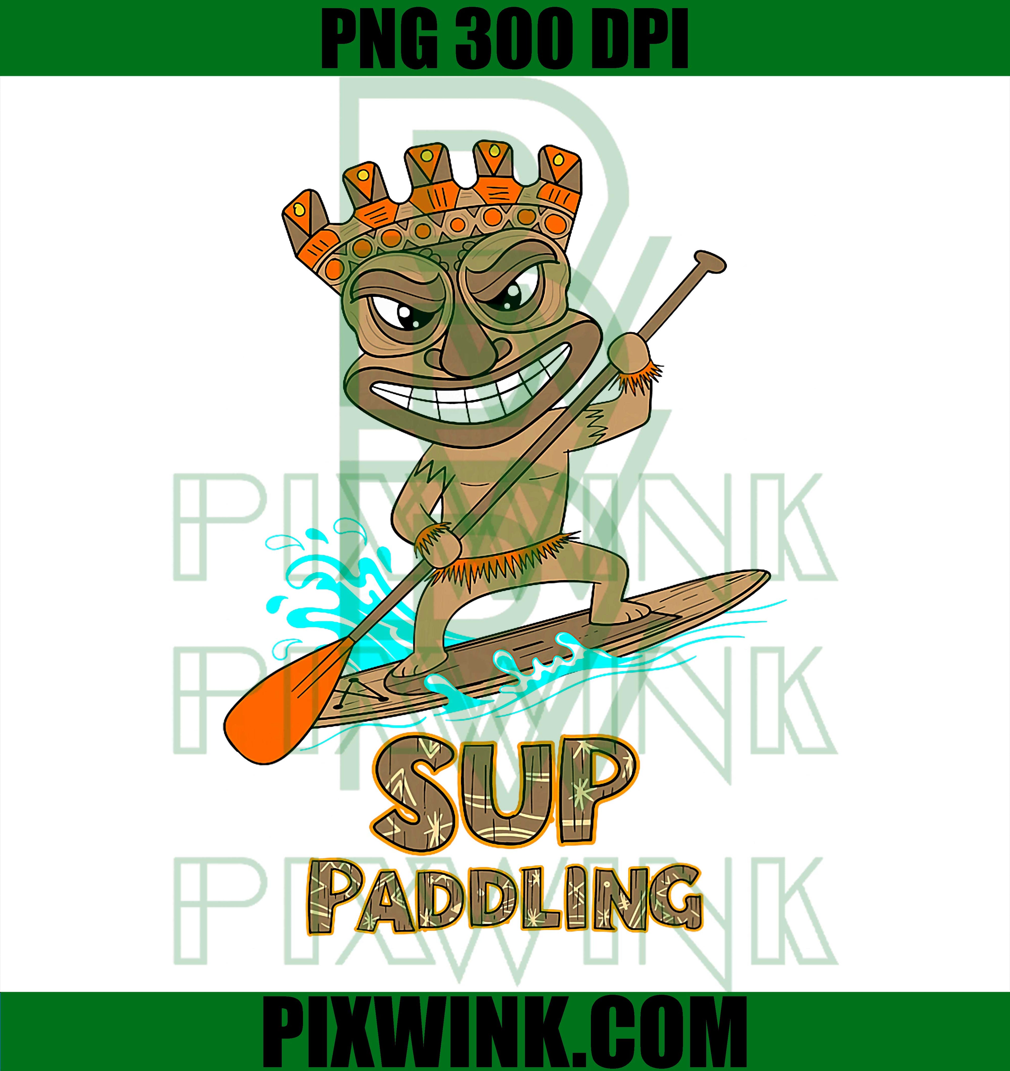 Paddleboarding Hawaiian Tiki PNG, Funny Standup Paddle Surf PNG