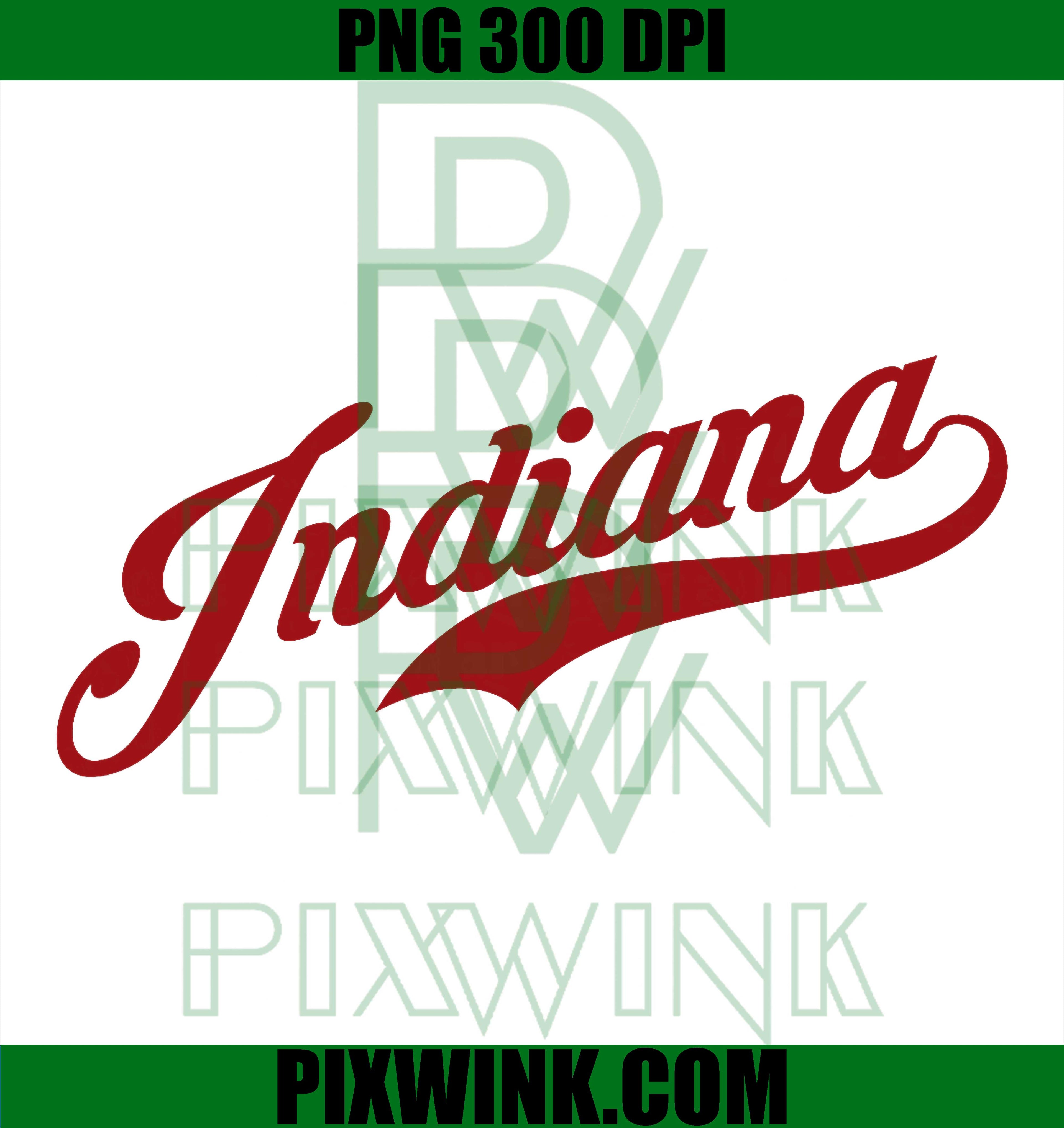 Classic Indiana State Pride PNG, Vintage Script Midwest Design PNG