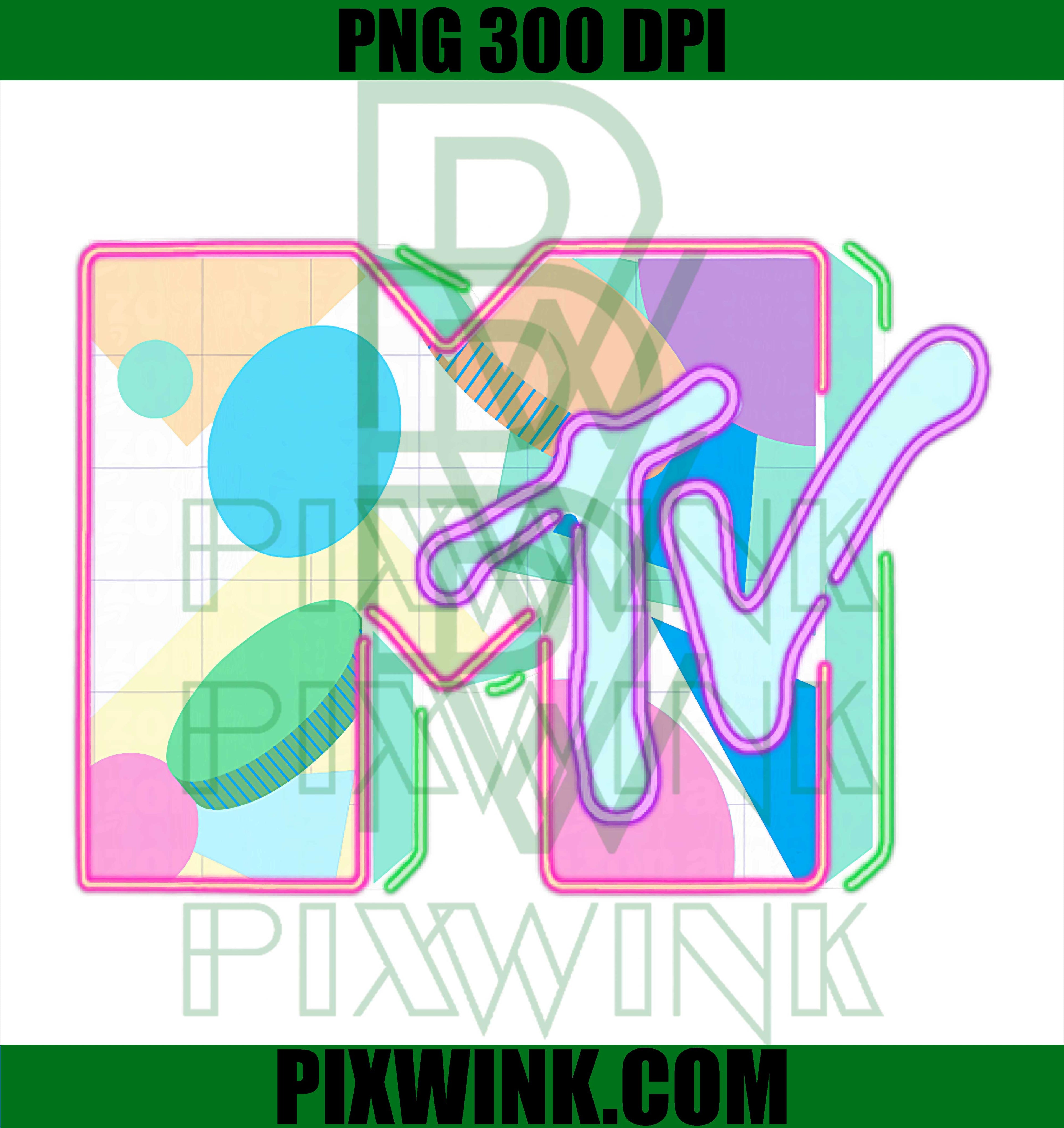 Classic MTV Logo Pastel PNG, Retro Music TV Aesthetic PNG
