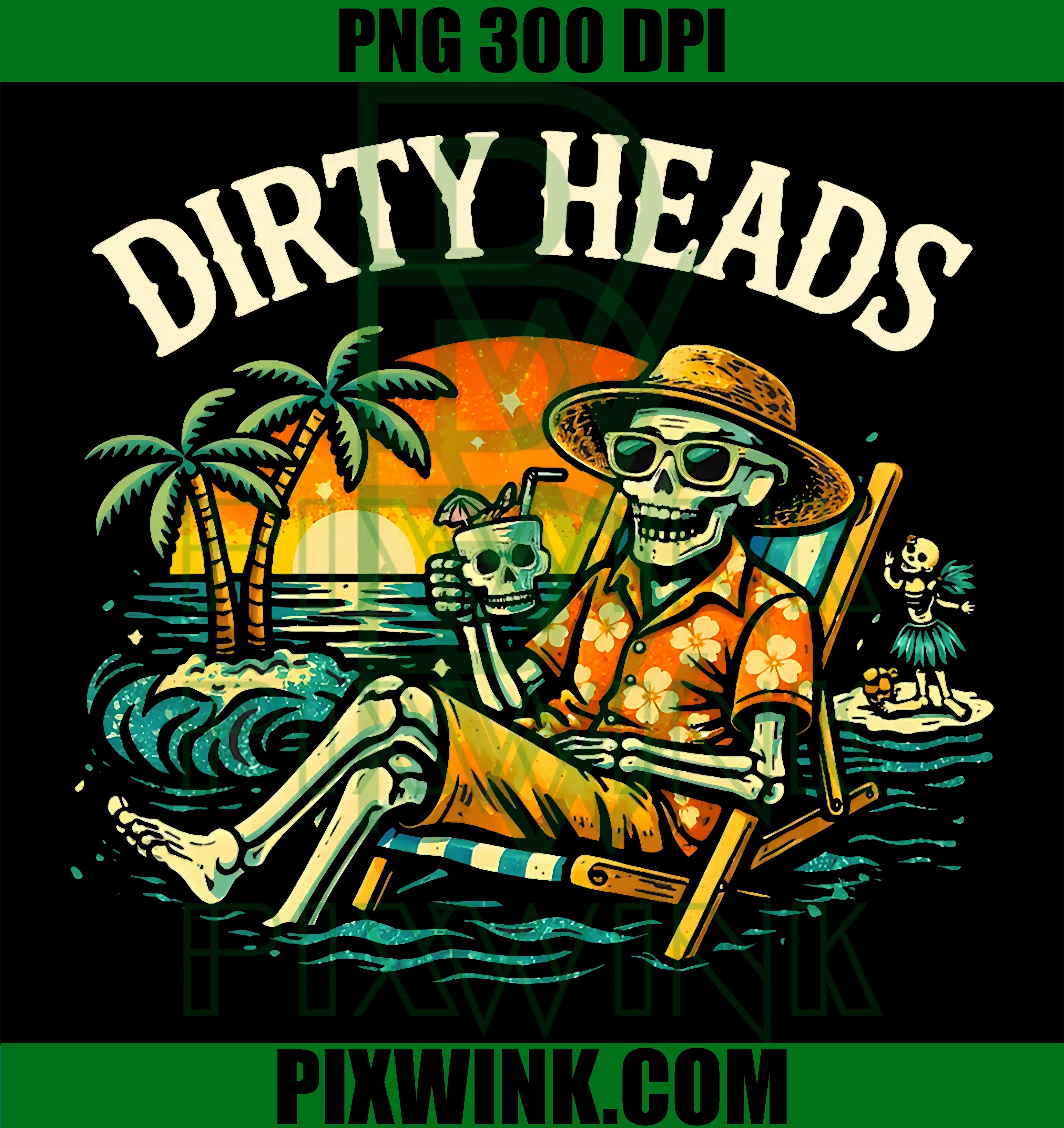 Skeleton Beach Summer PNG, Dirty Heads Style Vacation PNG