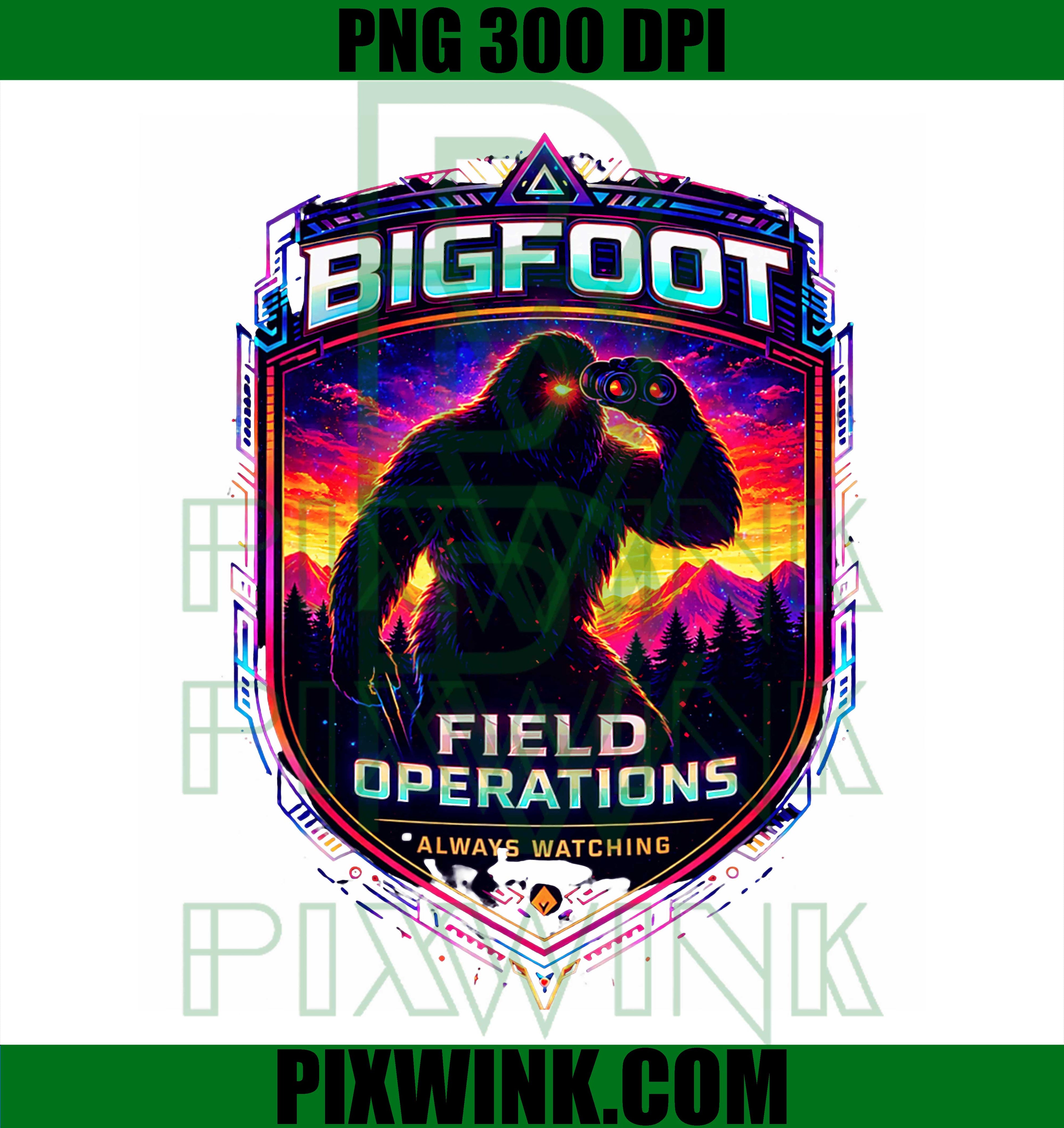 Bigfoot Field Operations PNG, Illustrated Sasquatch Badge PNG