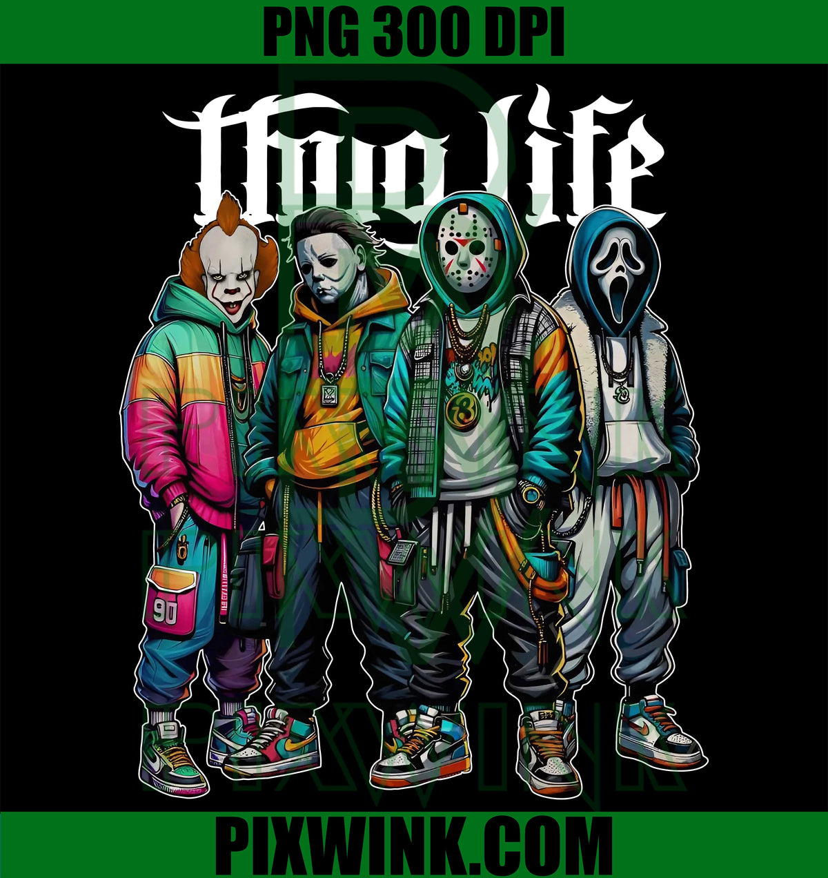 Horror Villains PNG, Thug Life Slasher PNG, Movie Killer Art PNG