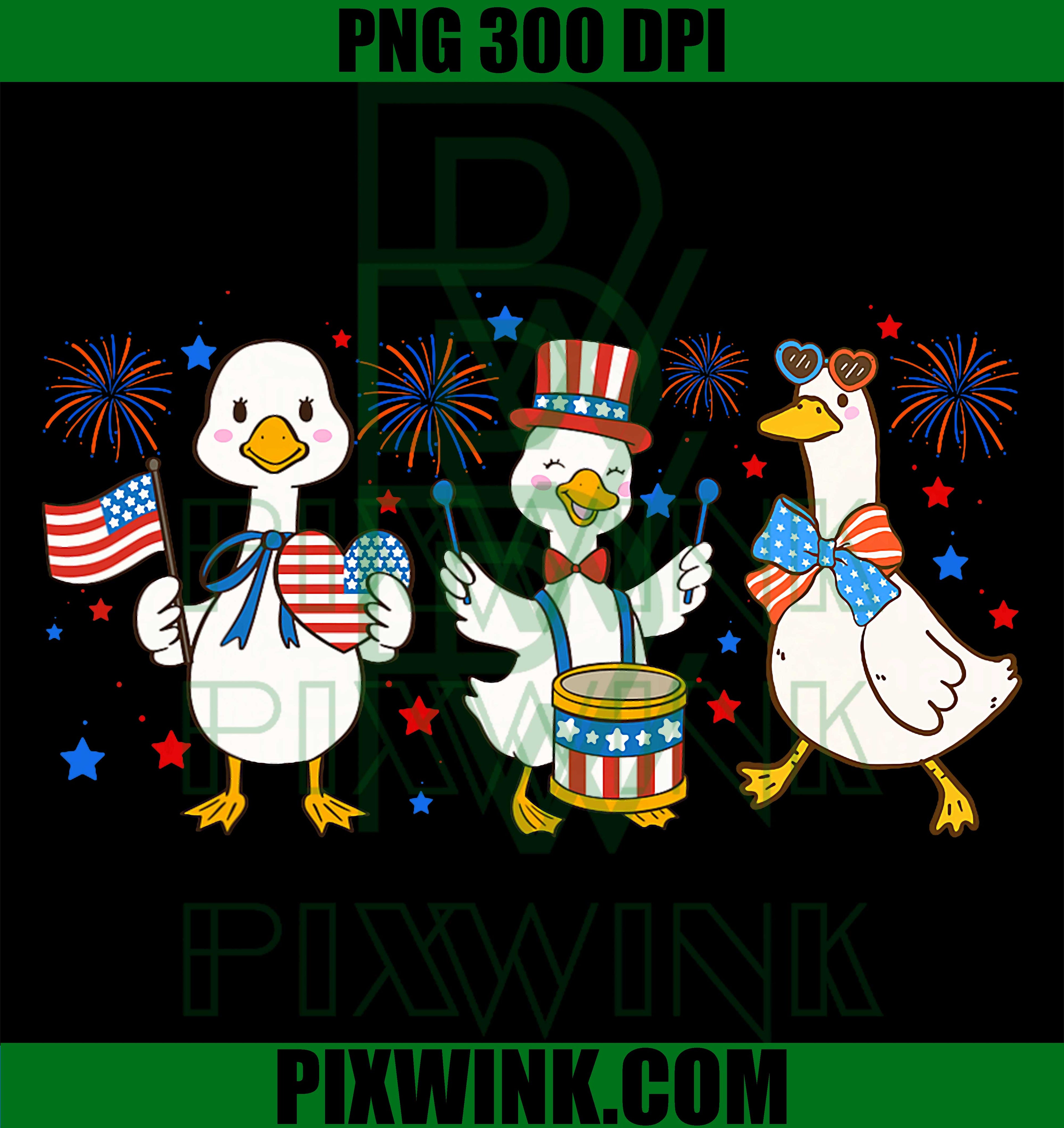 Fourth of July Goose PNG, American Flag Goose PNG Patriotic USA Holiday Design