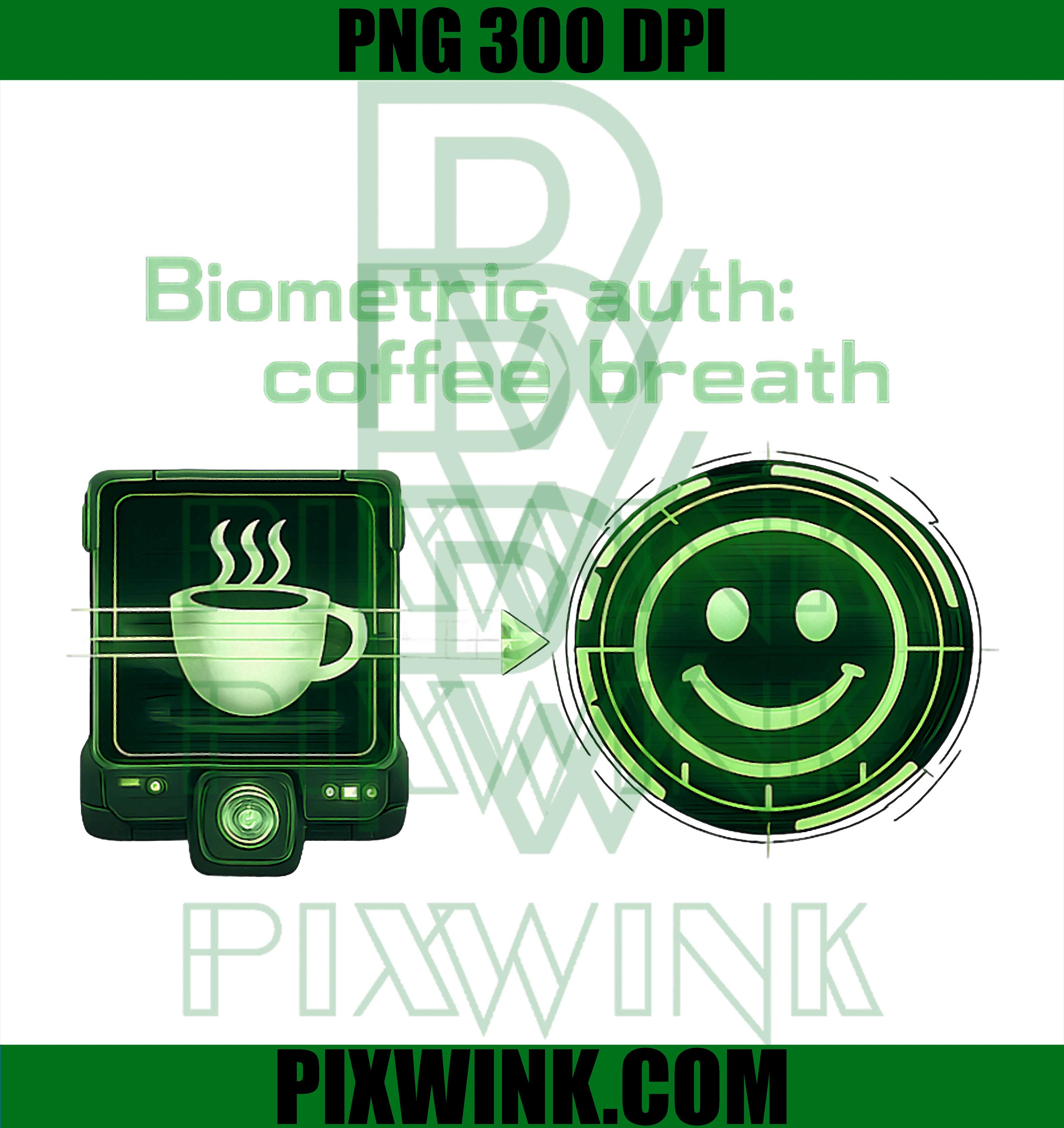 Biometric Auth Coffee Breath PNG, Programmer Joke PNG, Tech Humor PNG