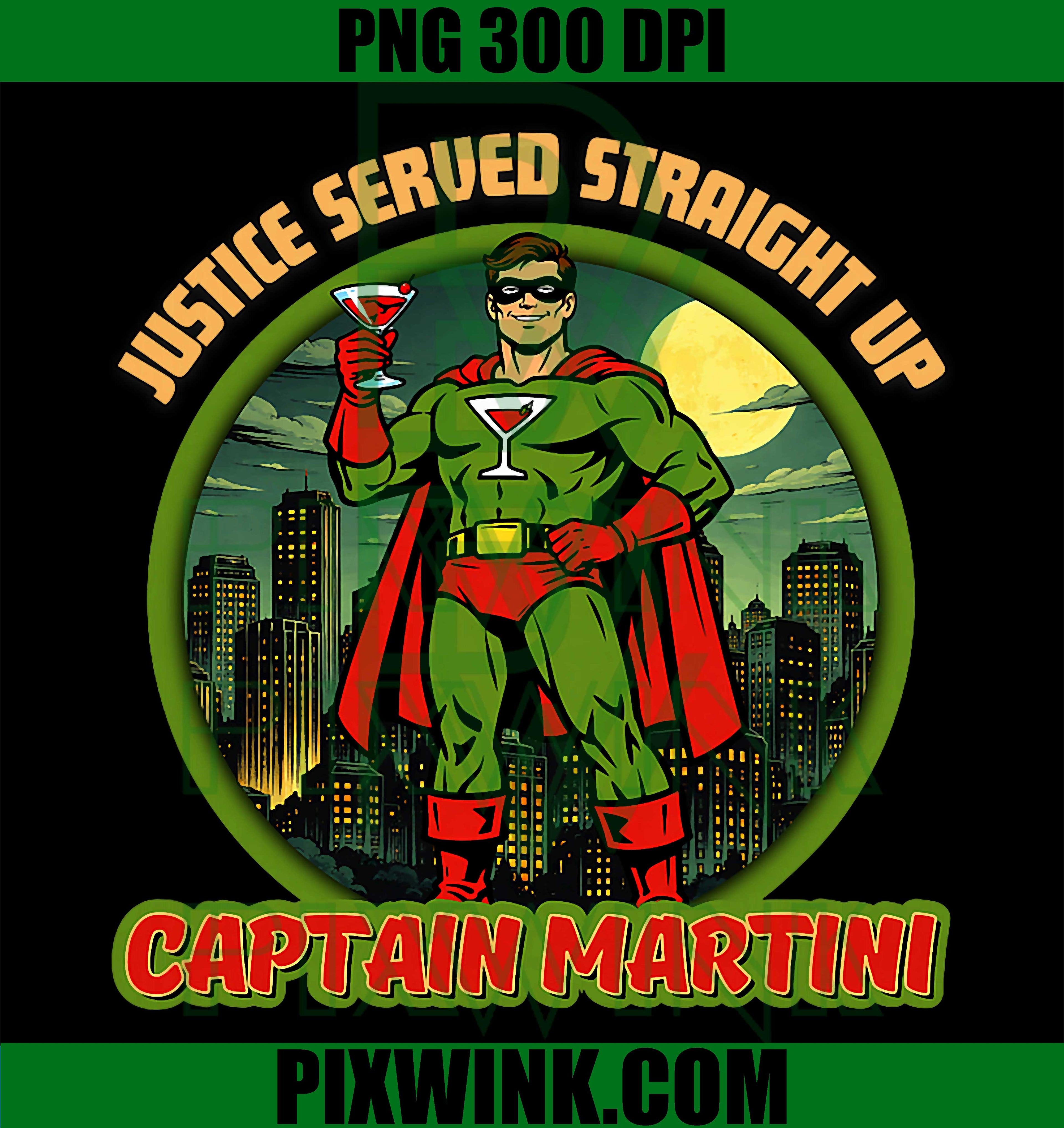 Captain Martini, Superhero Parody PNG