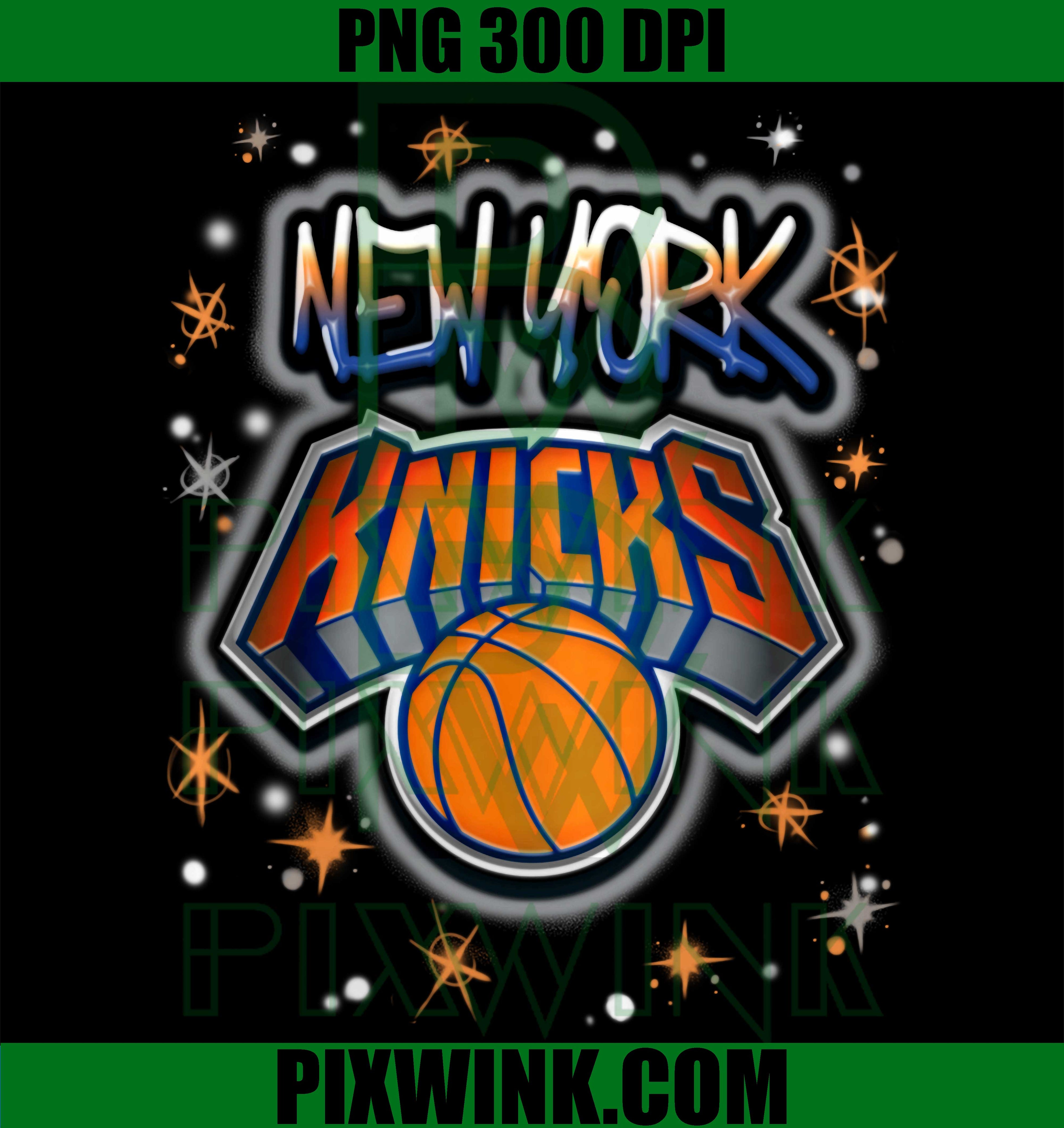 New York Knicks Airbrush Logo PNG, NBA Retro Spray Paint PNG