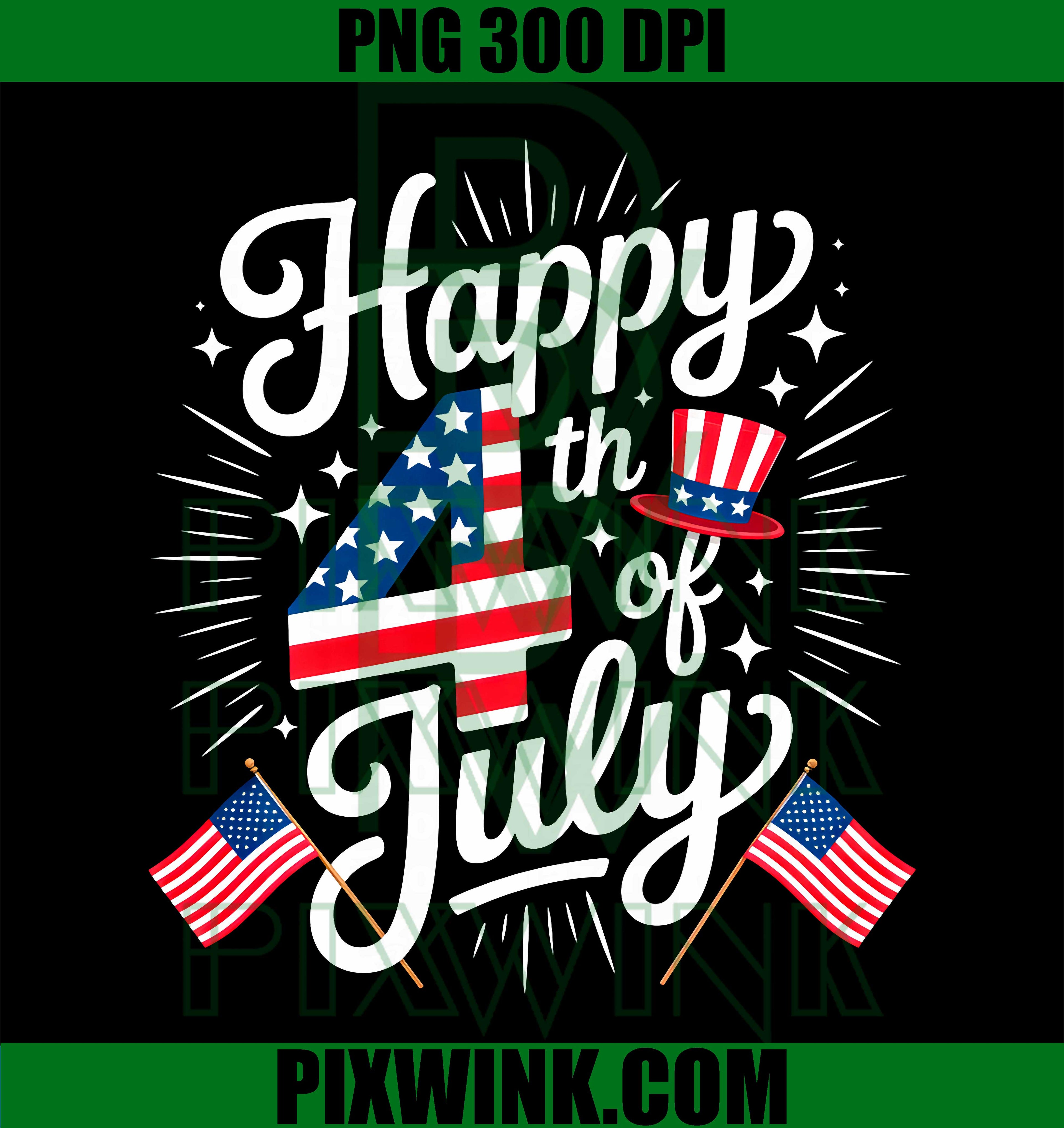 Happy 4th Of July Patriotic PNG, American Flag USA Men Women Kids PNG