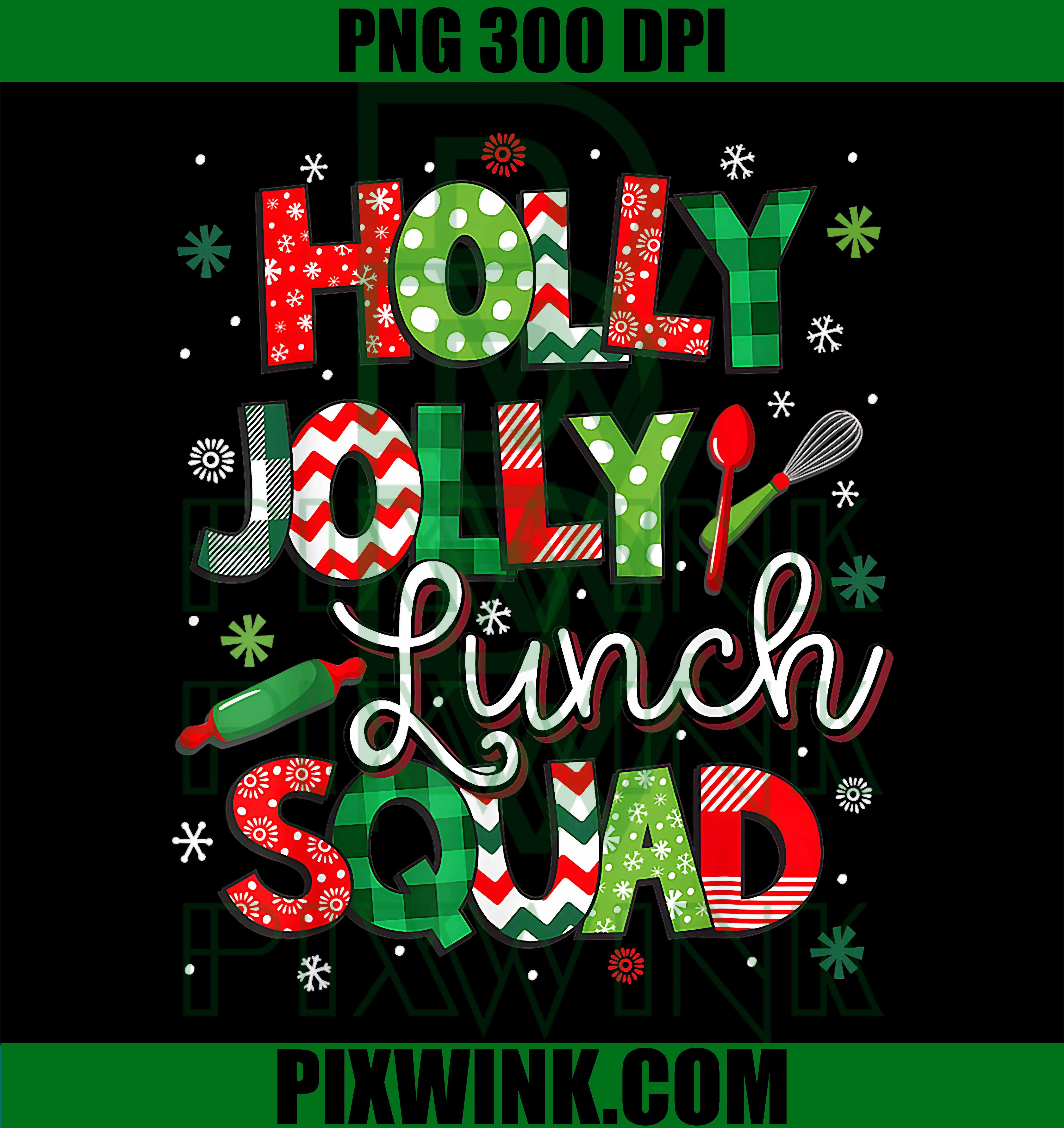 Jolly Lunch Squad Funny Lunch Lady Christmas Lunch Lady PNG