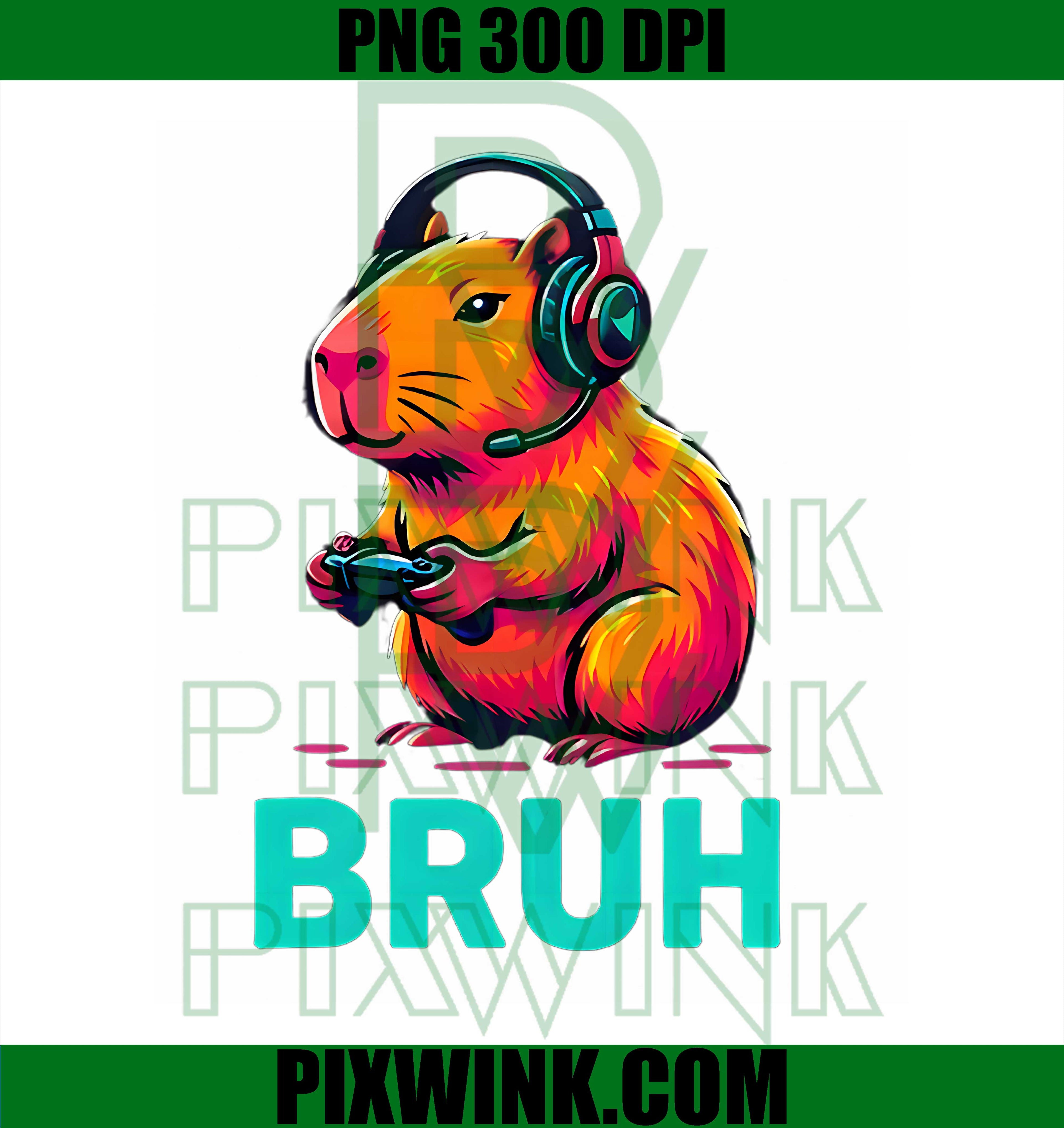 Bruh Capybaras Video Games PNG, Funny Boys Capybara Graphic PNG