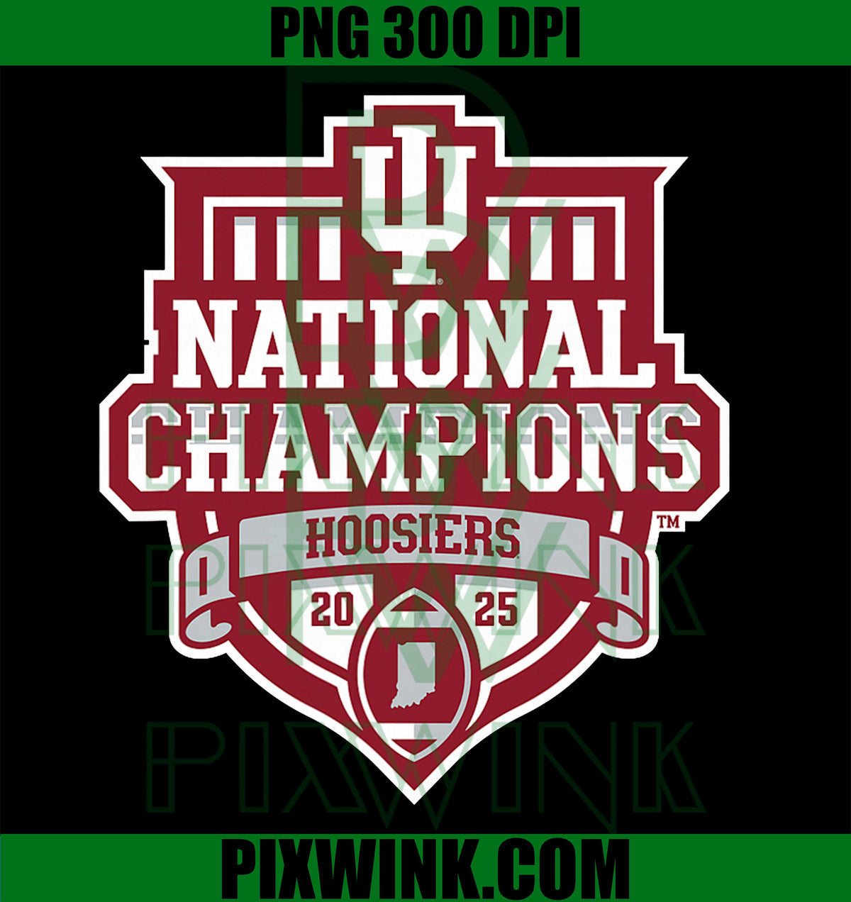 Indiana Hoosiers National Champs 2025 PNG, Football Victory PNG