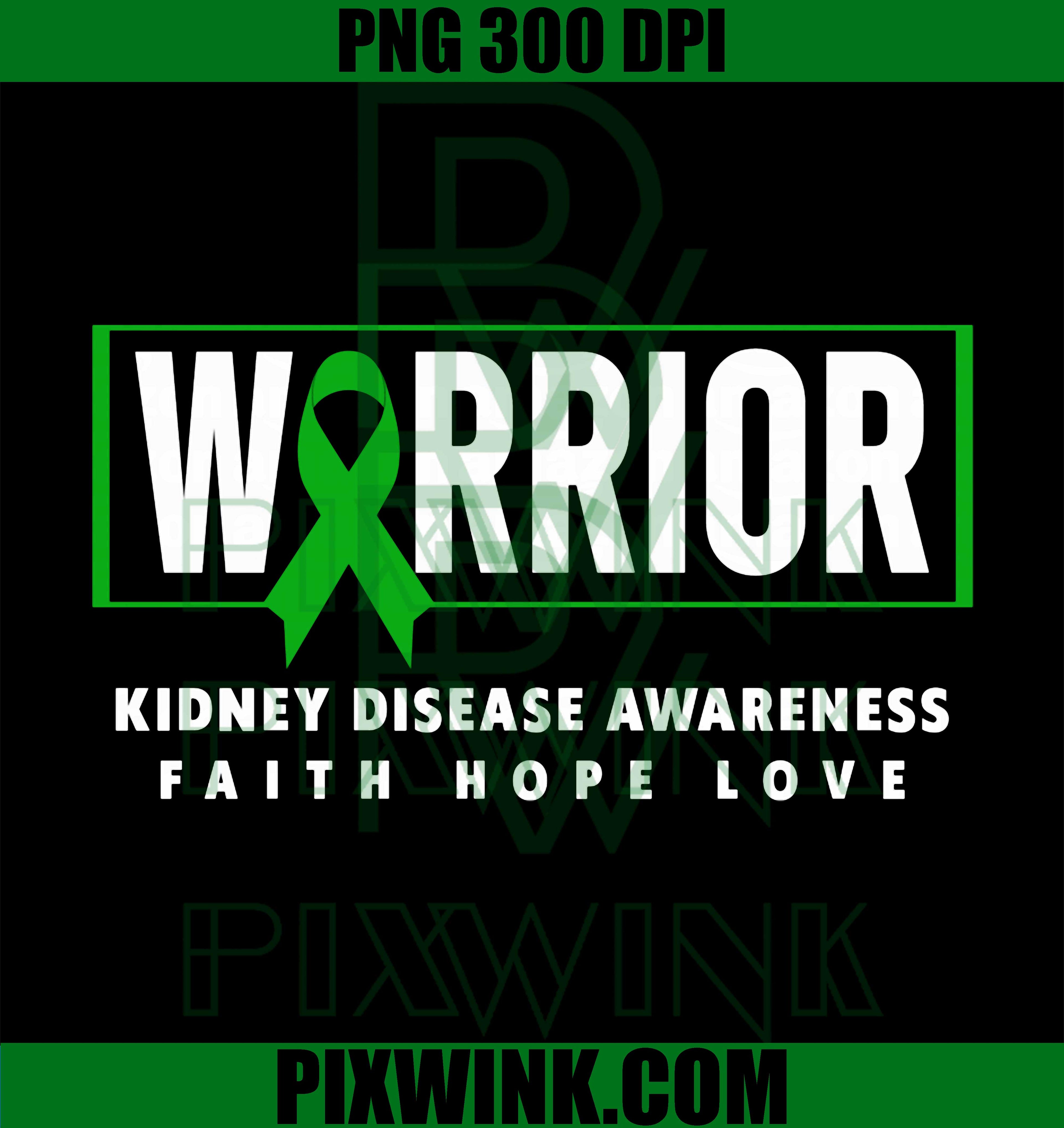 Kidney Disease Awareness PNG, Kidney Warrior PNG, Kidney Health Awareness PNG