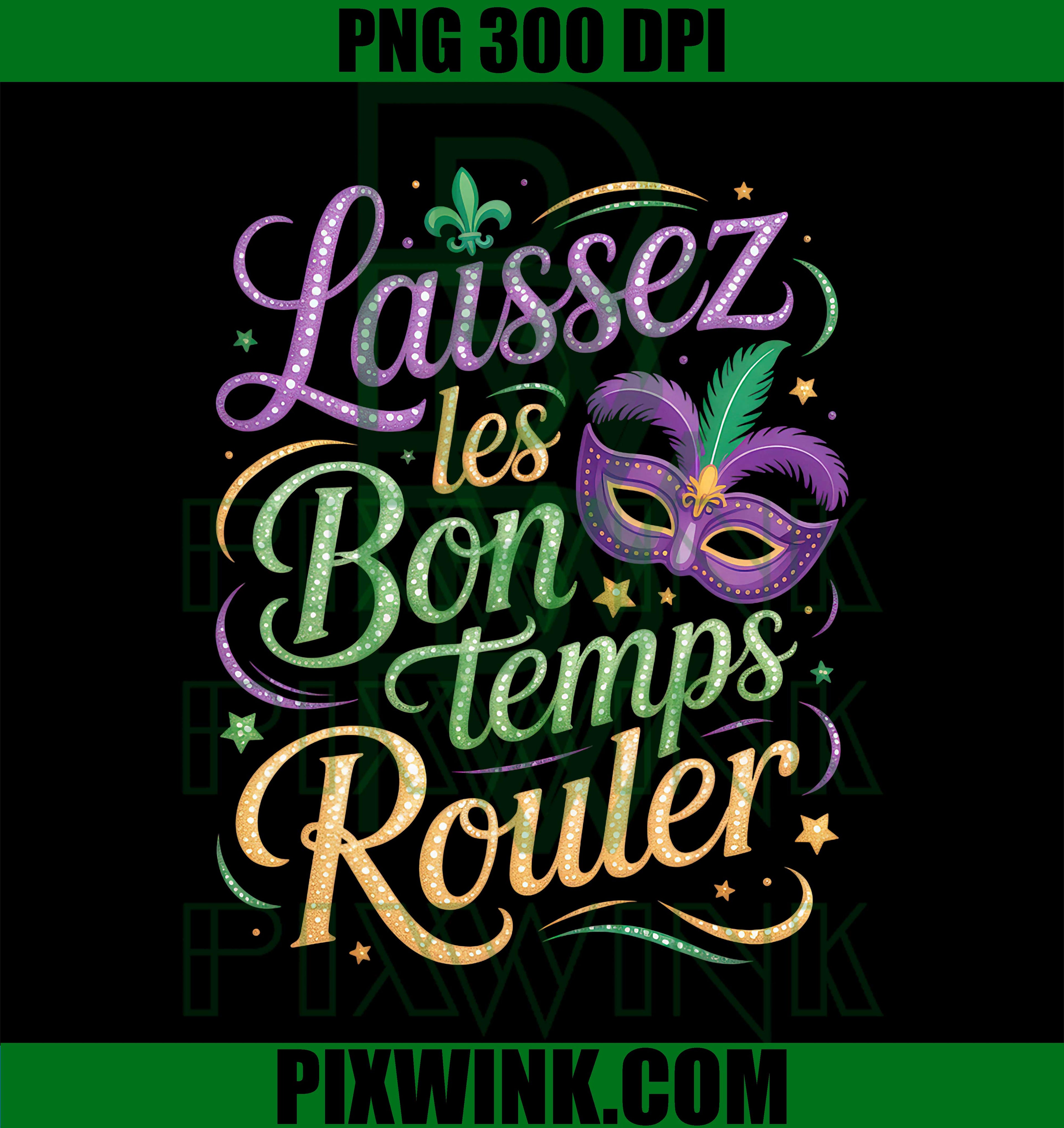 Laissez les Bon Temps Rouler, Mardi Gras Festive Celebration PNG