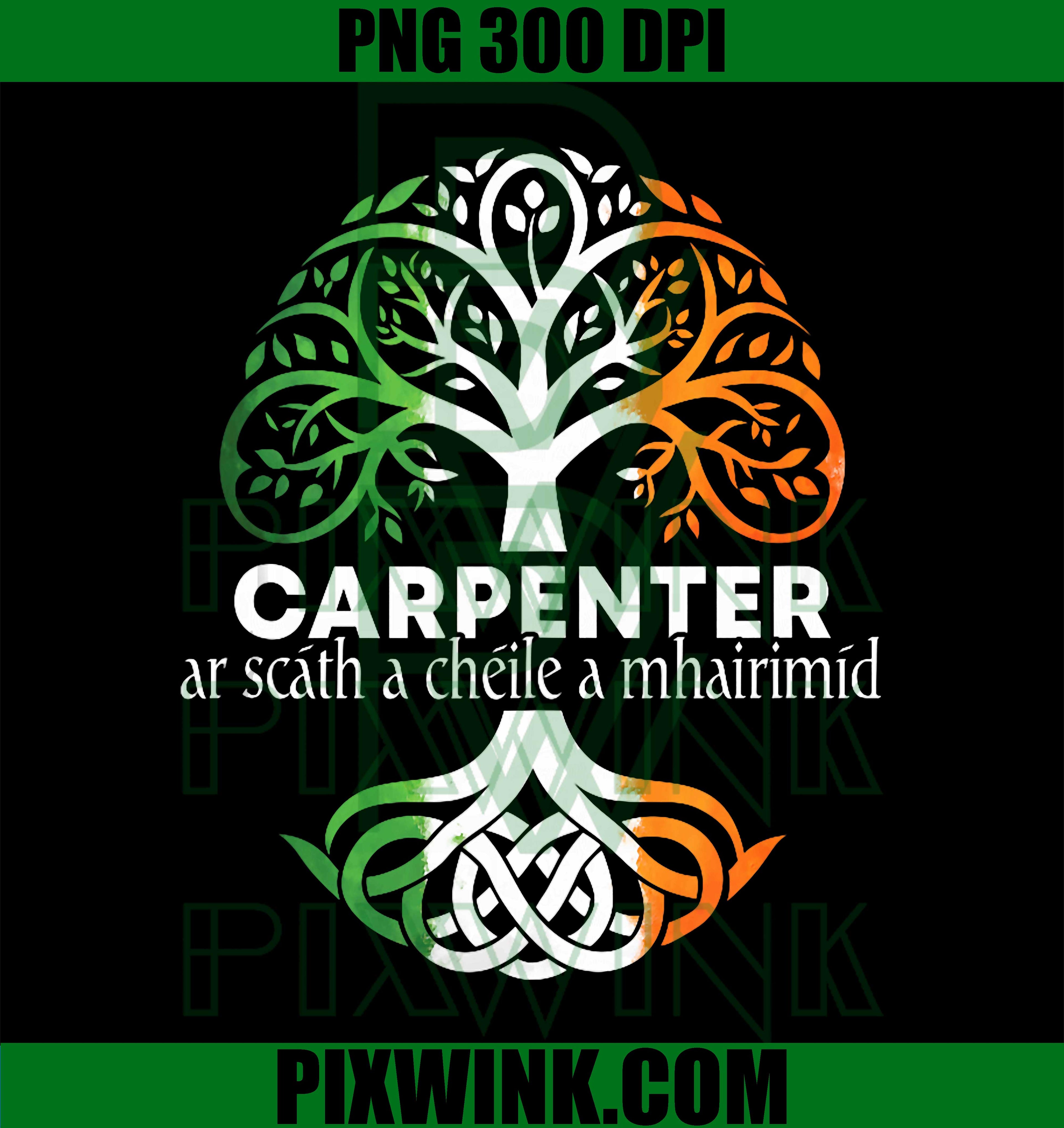 Carpenter Irish Family Name, Celtic Irish Roots PNG