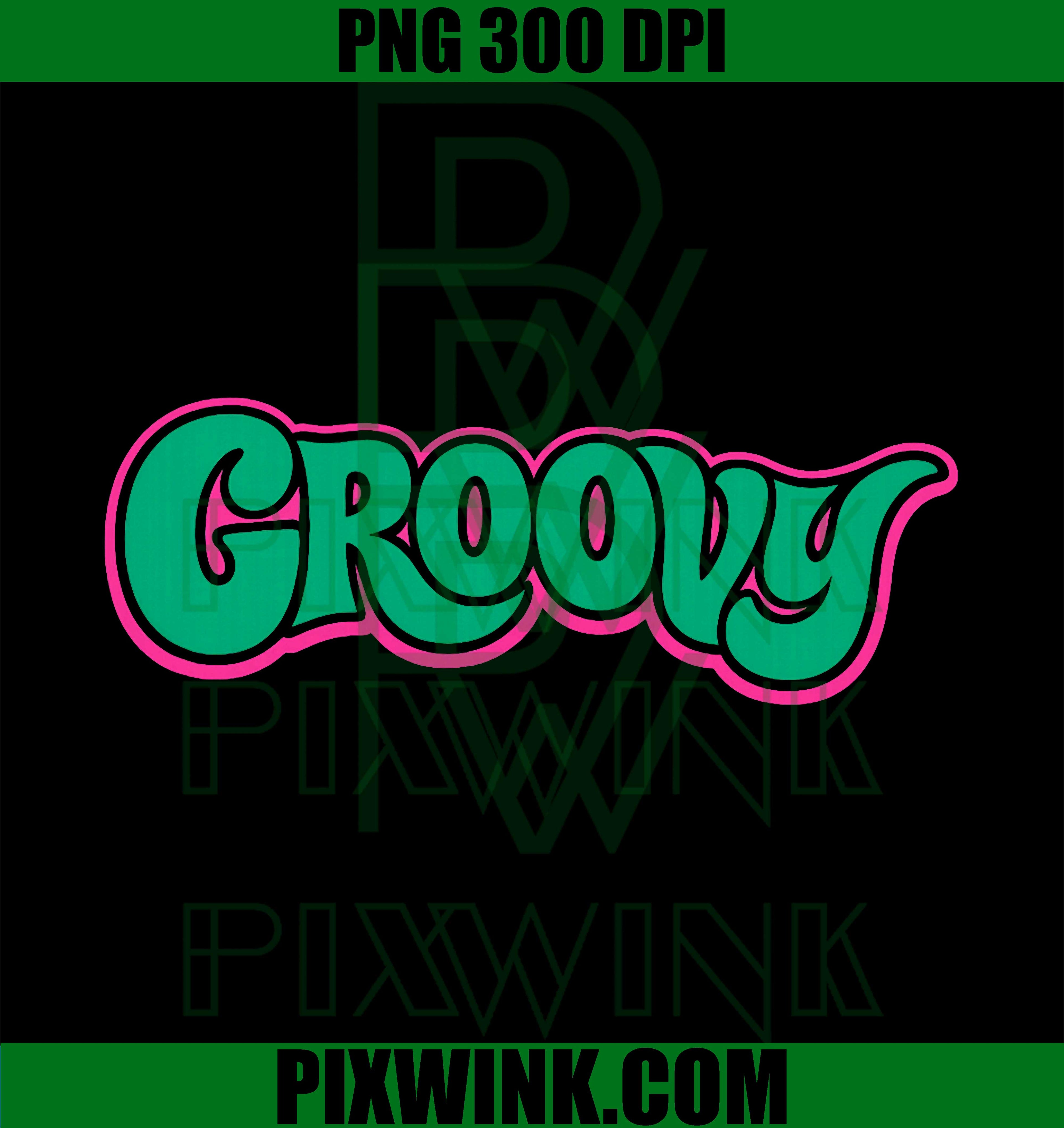 Groovy 70s Wavy Typography PNG, Retro Hippie Text Style PNG