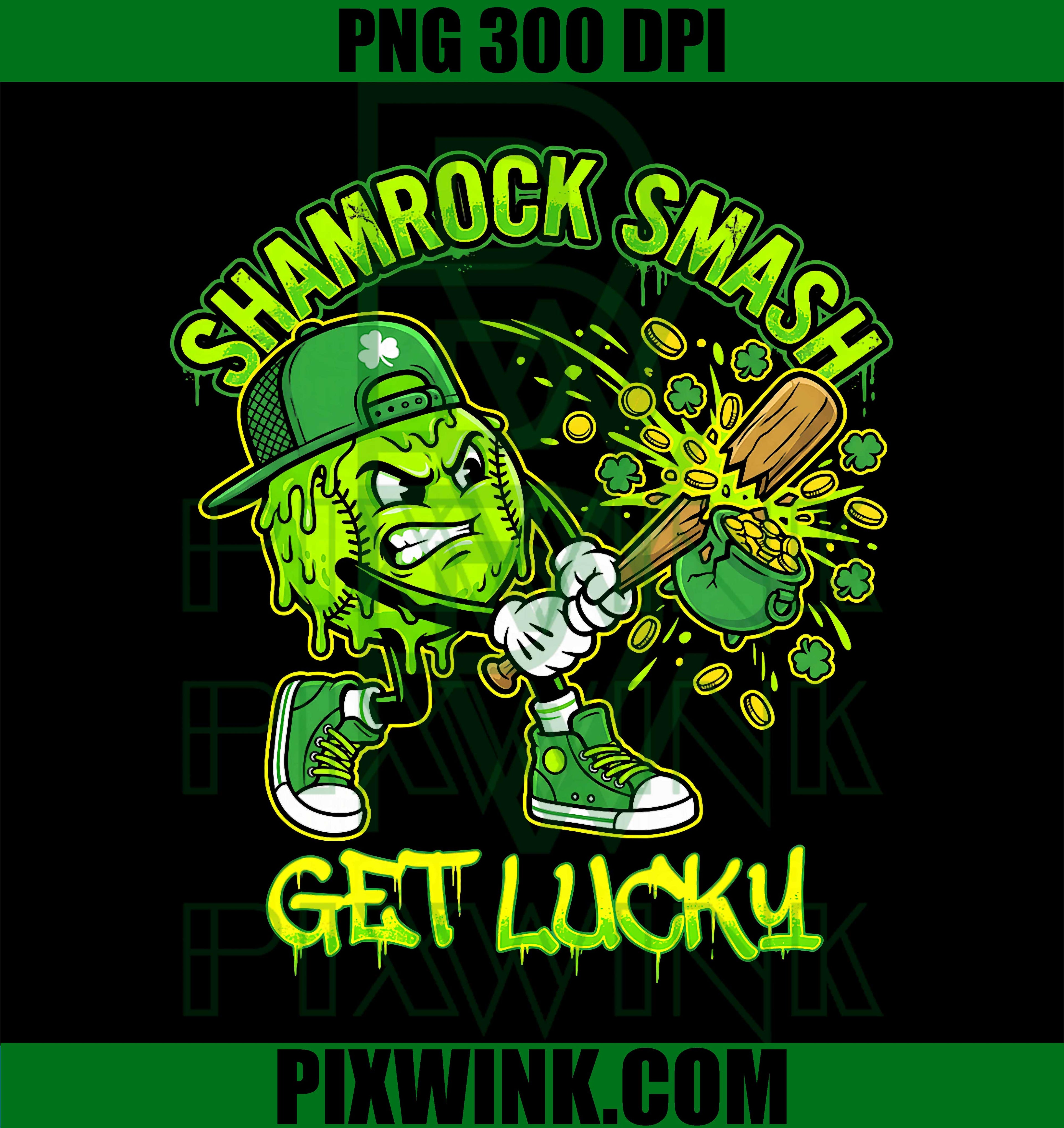 Lucky Baseball Shamrock PNG, Dripping Irish PNG, St Patricks Day Shirt Design PNG