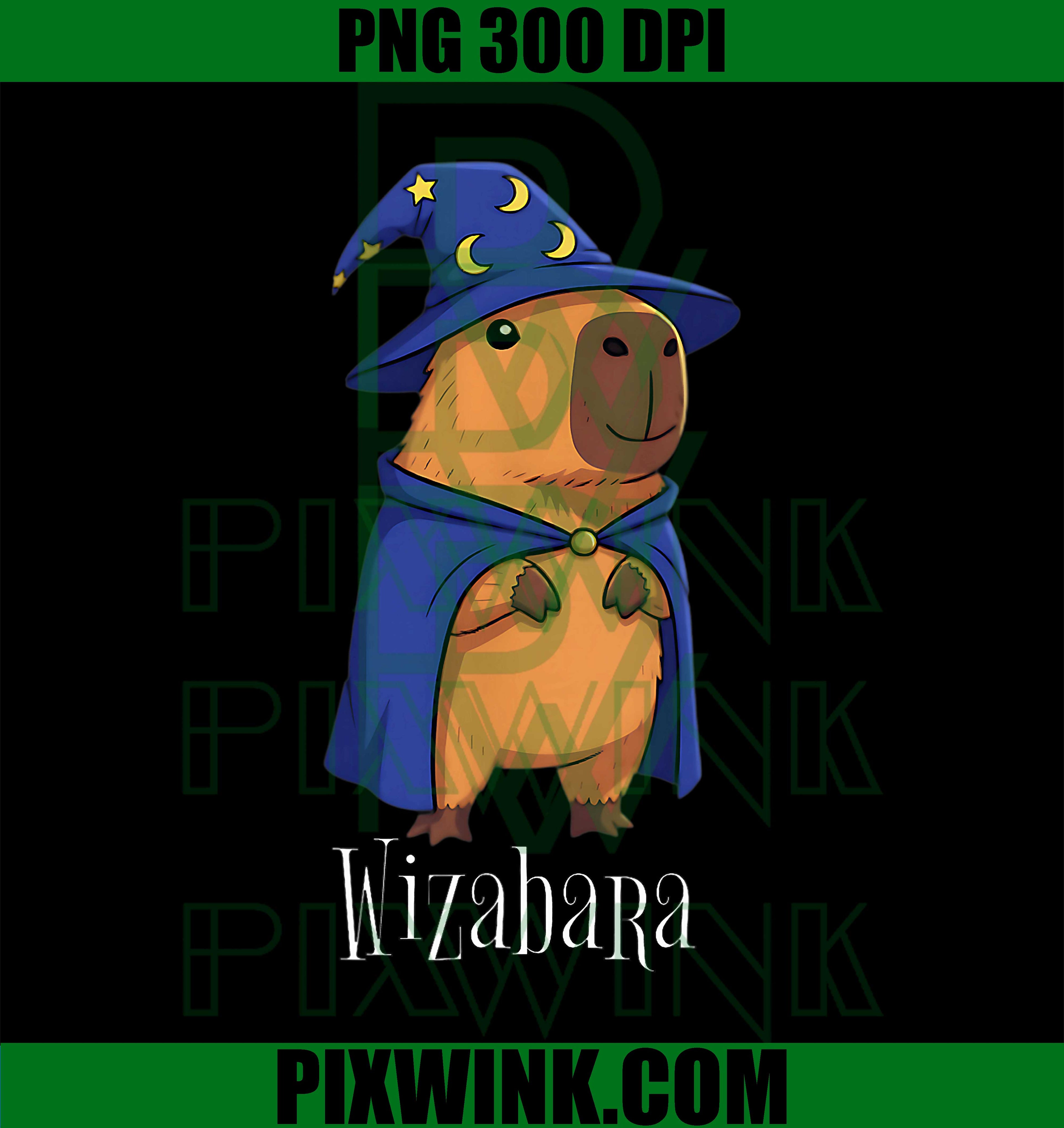 Funny Capybara Wizard Costume Wizabara Graphic PNG