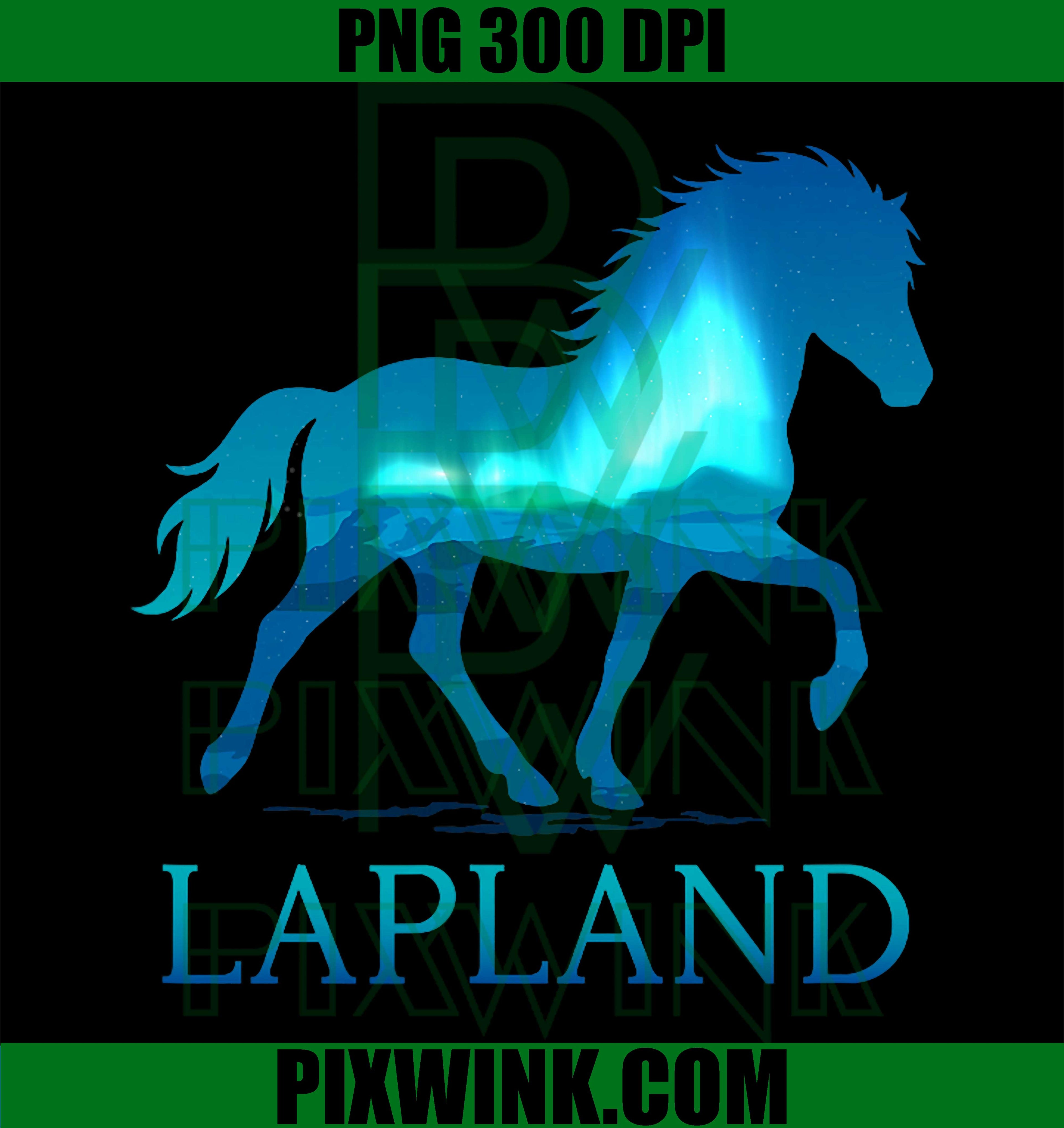 Lapland Finland Icelandic Horse Borealis Graphic PNG