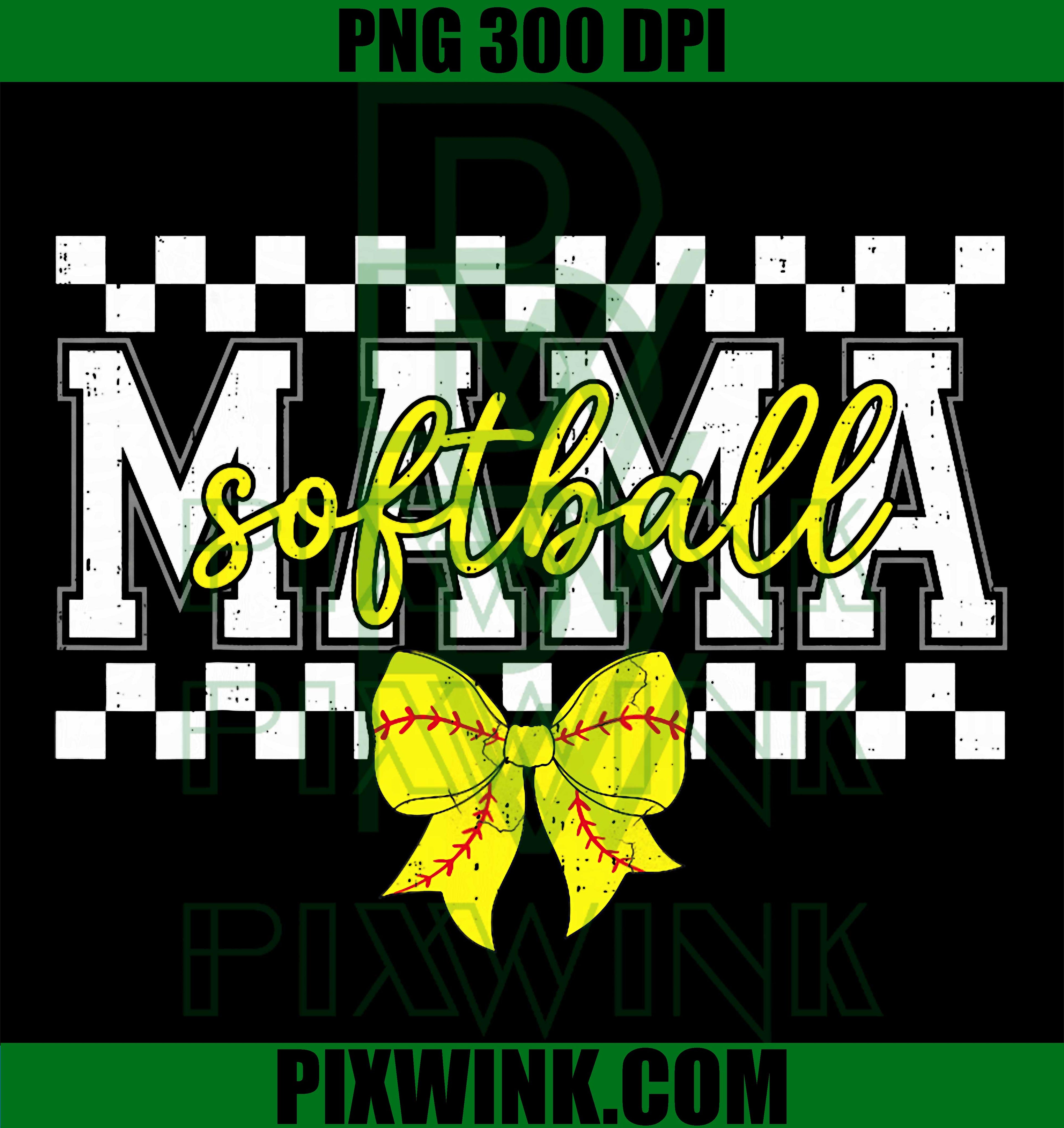 Checkered Softball Mama PNG, Cheer Mom Game Day Design PNG
