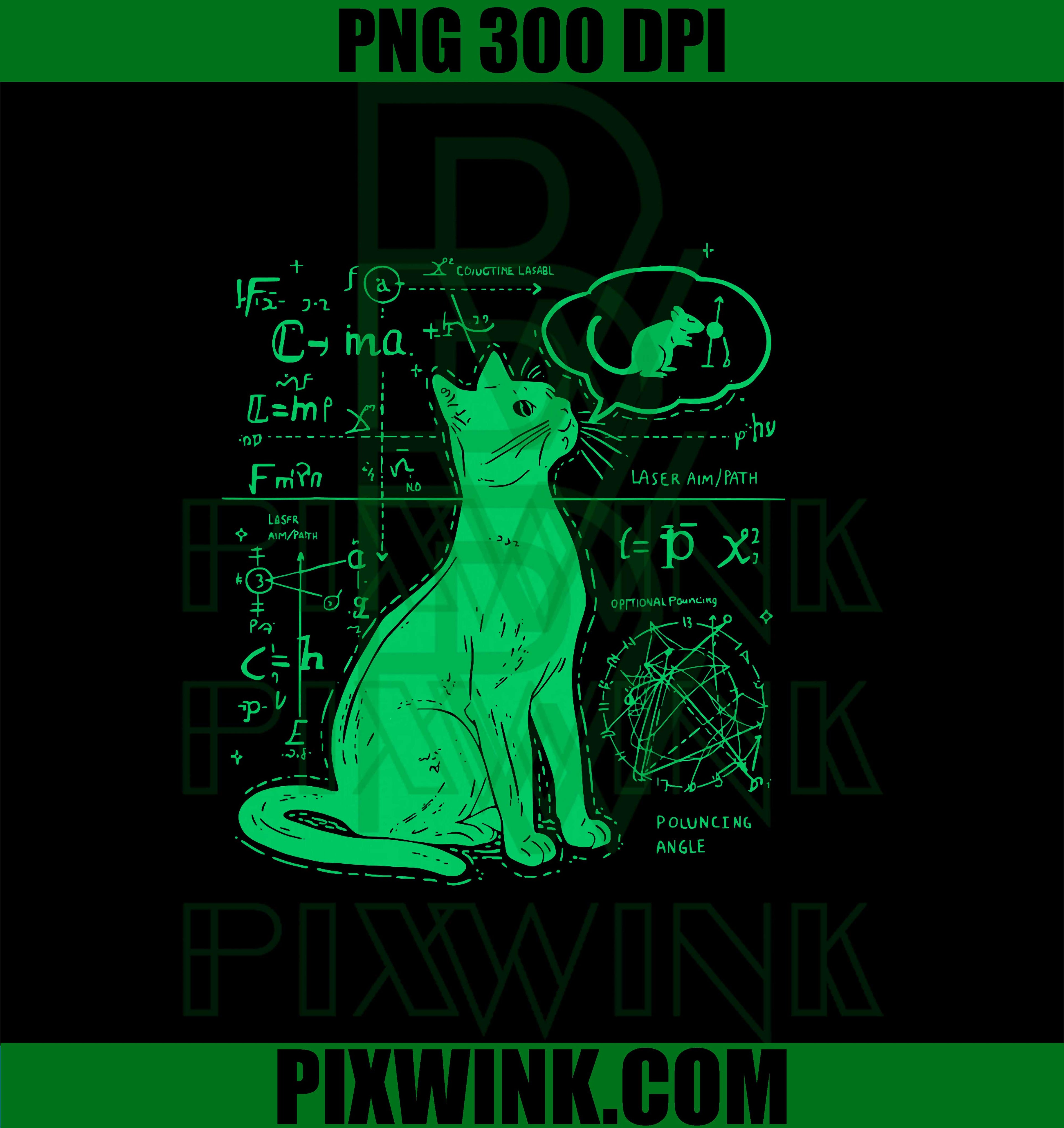 Funny cat Physics PNG, Nerd Math Science Humor Cat Lover PNG