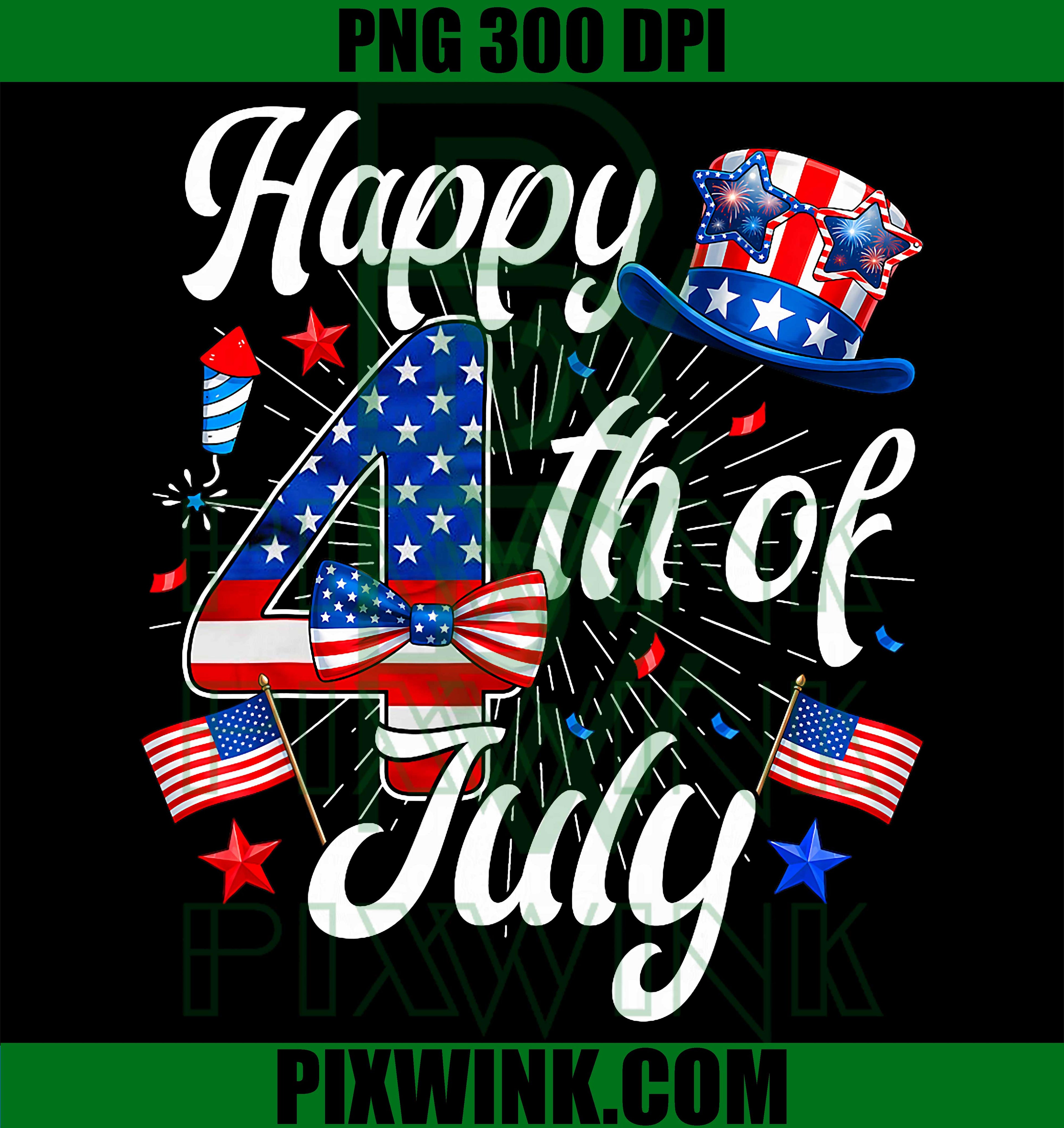 Happy 4th Of July Fireworks PNG, Patriotic USA Celebration PNG