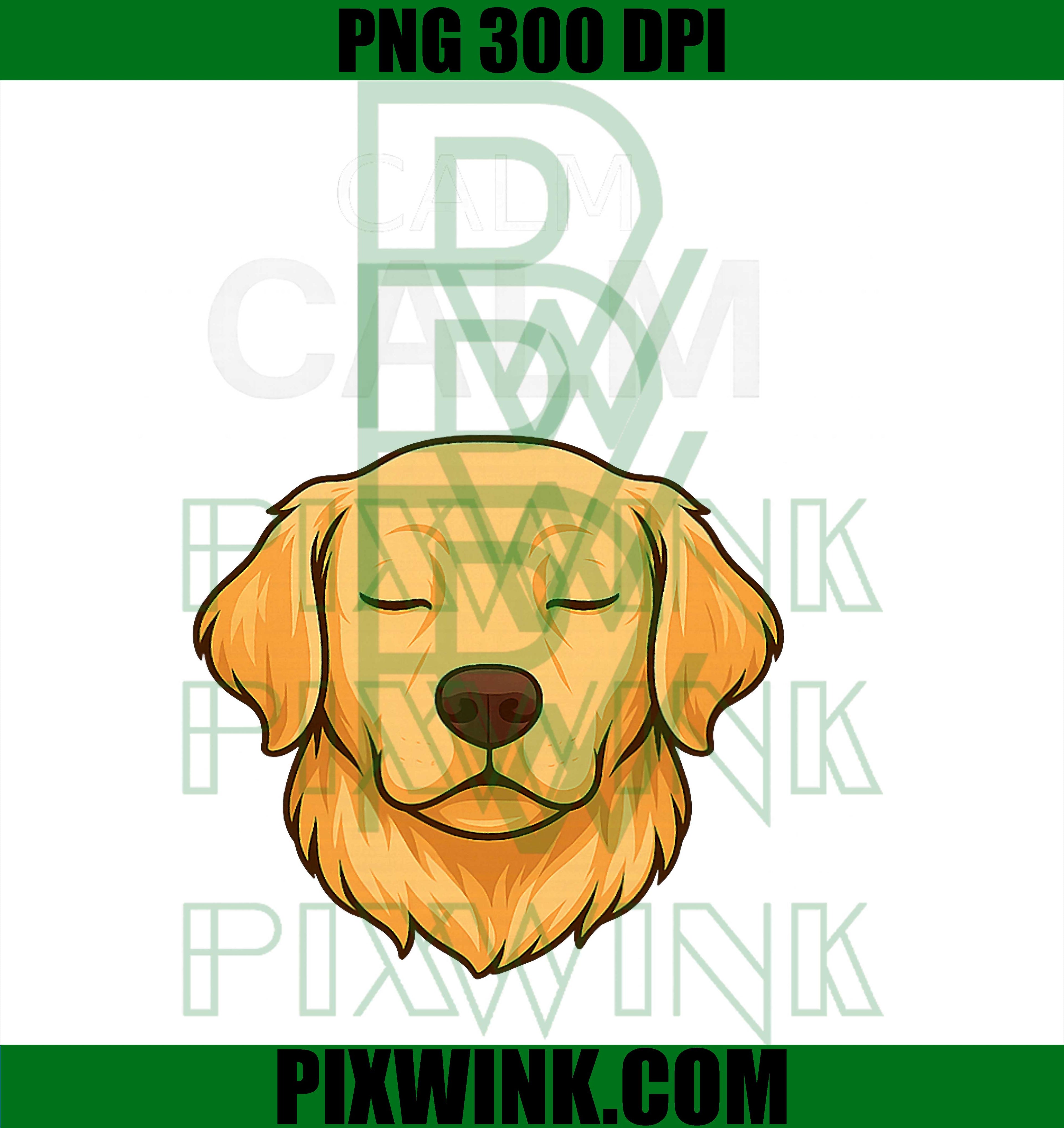 Calmness PNG, Golden Retriever Clipart PNG, Cute Dog Face Design