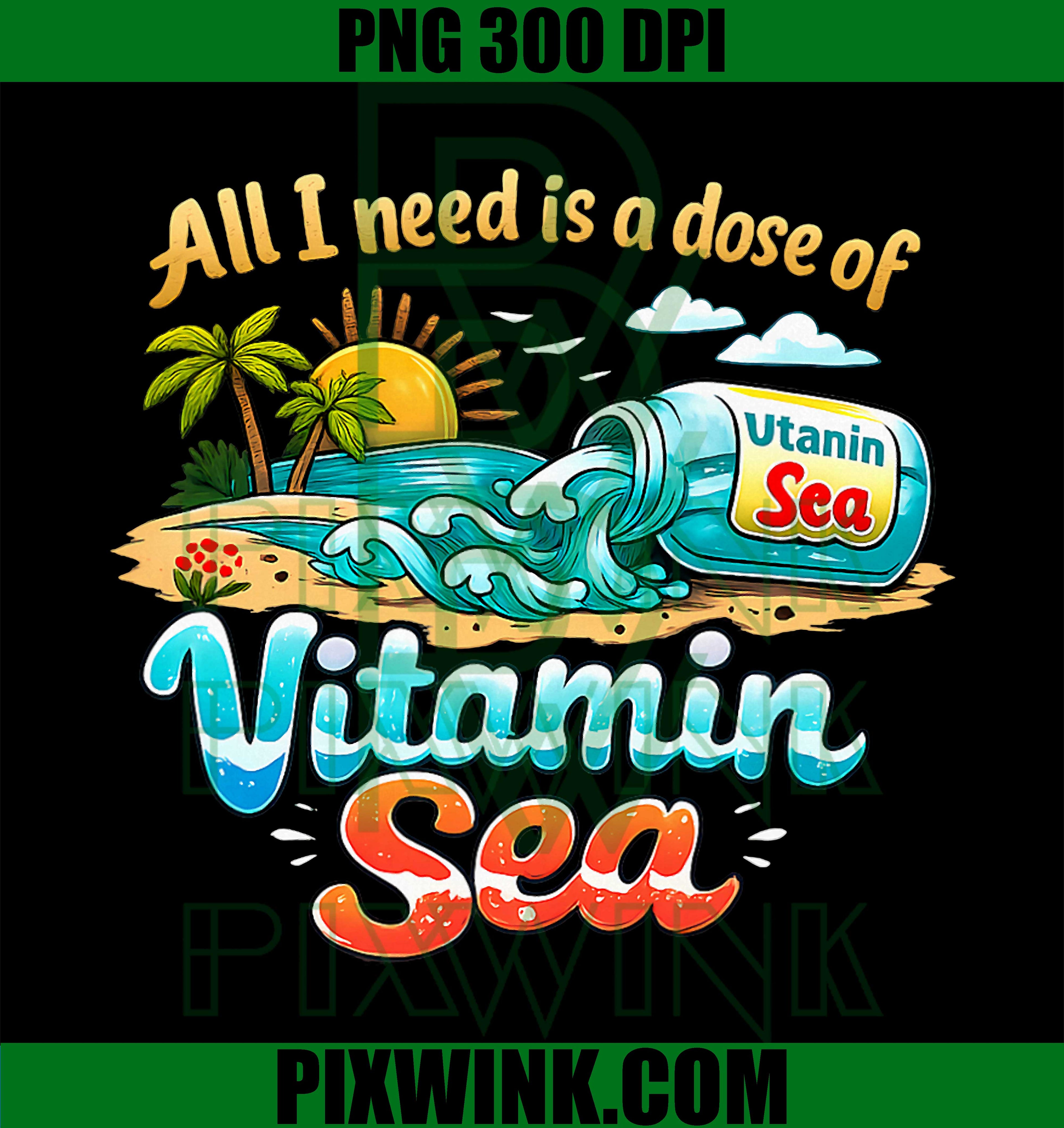 Vitamin Sea Beach PNG, Permanent Vacation Party PNG
