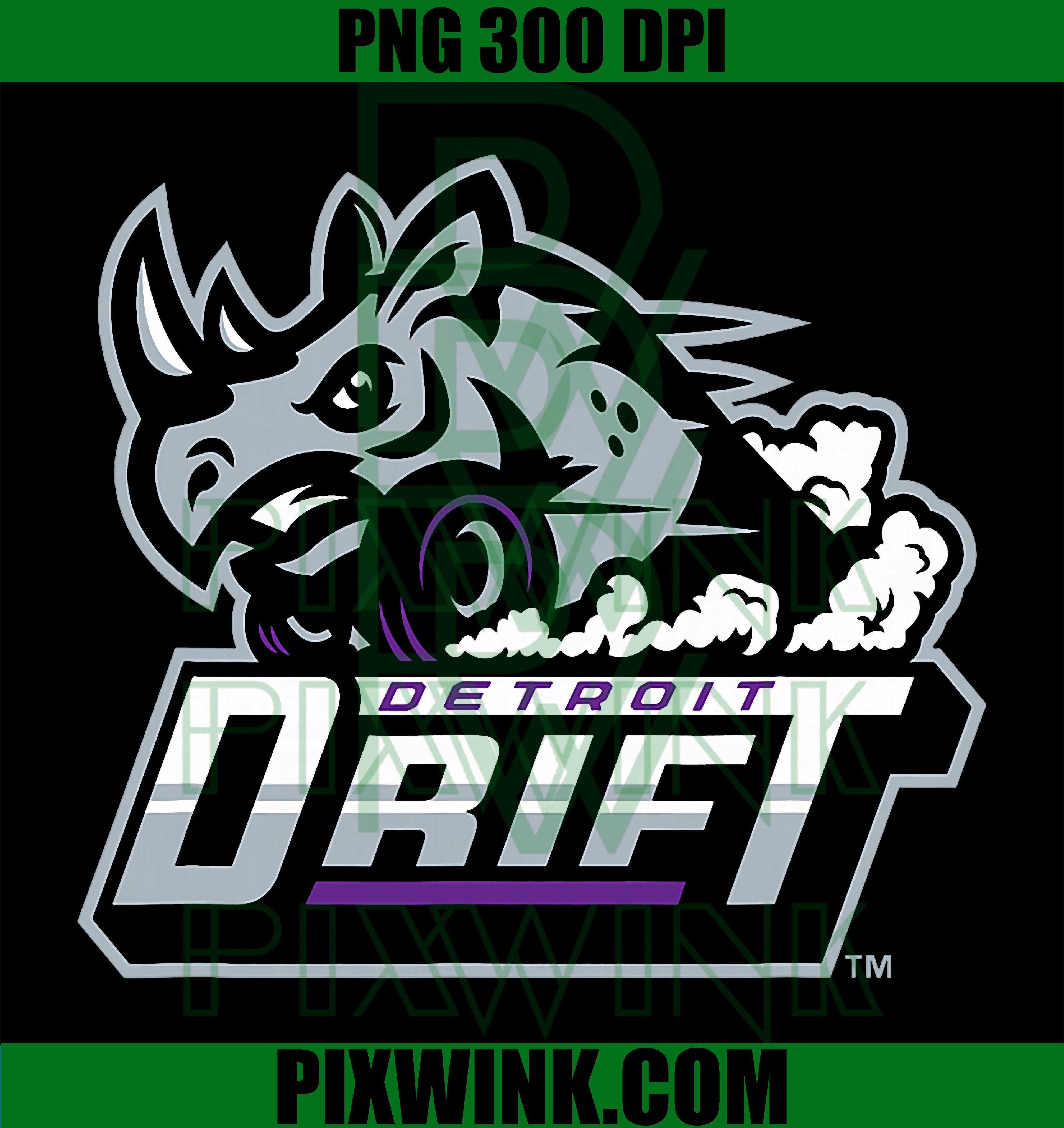 Detroit Drift PNG, NLL UnBOXed Logo PNG, Lacrosse Mascot Art PNG