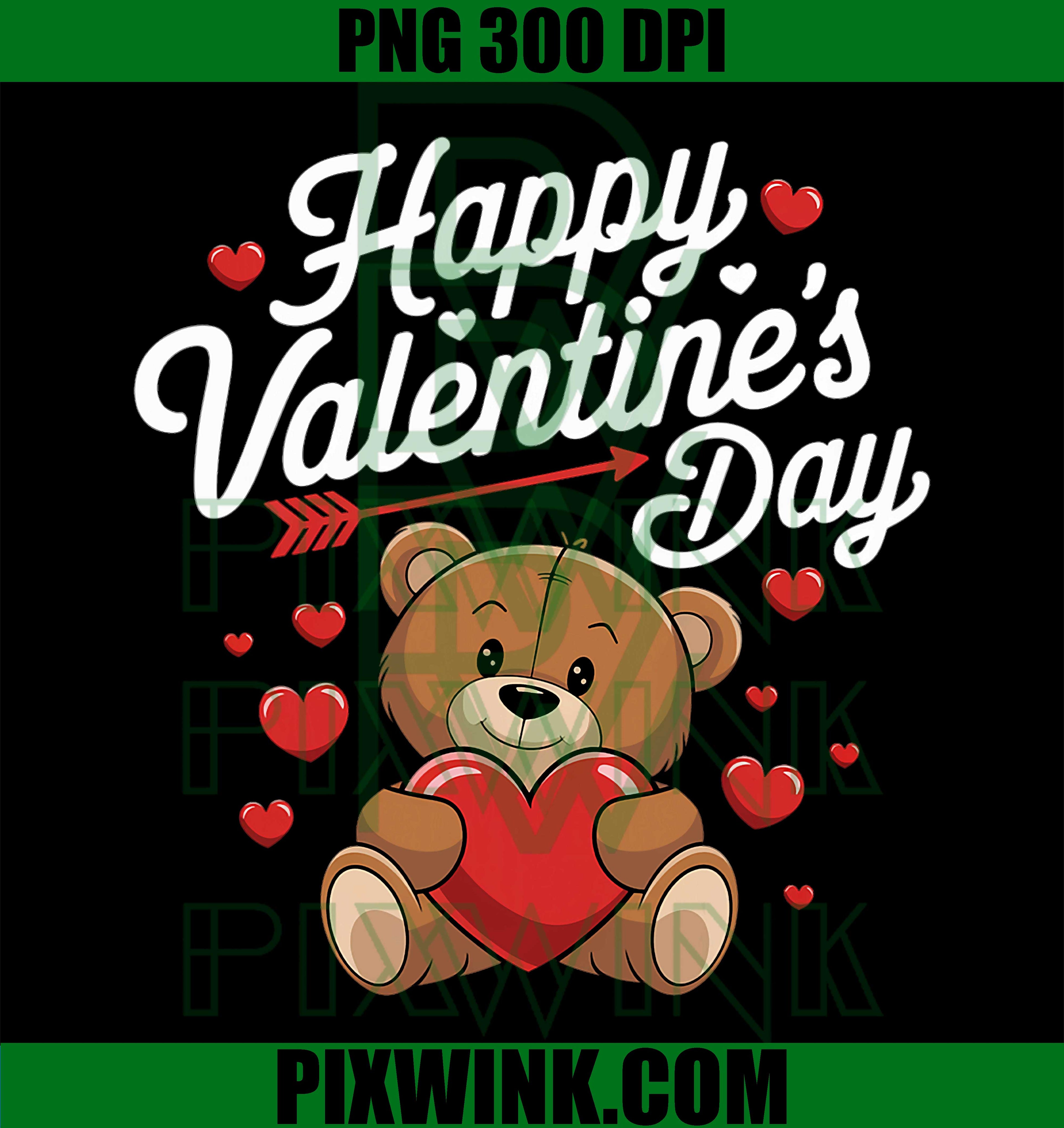 Happy Valentines Day, Cute Teddy Valentine PNG
