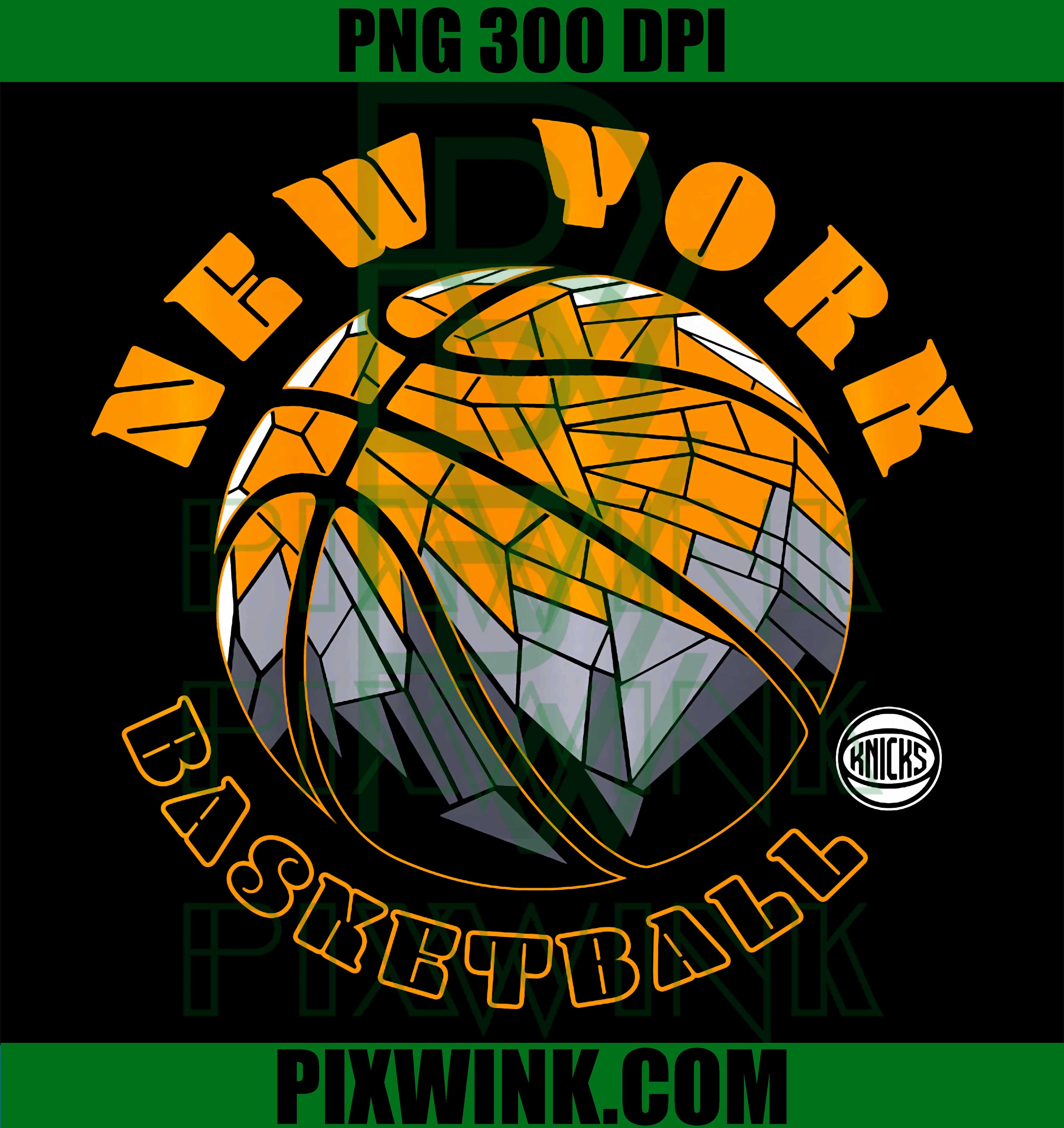New York Knicks Neon Prism PNG, NBA Psychedelic Basketball Logo PNG