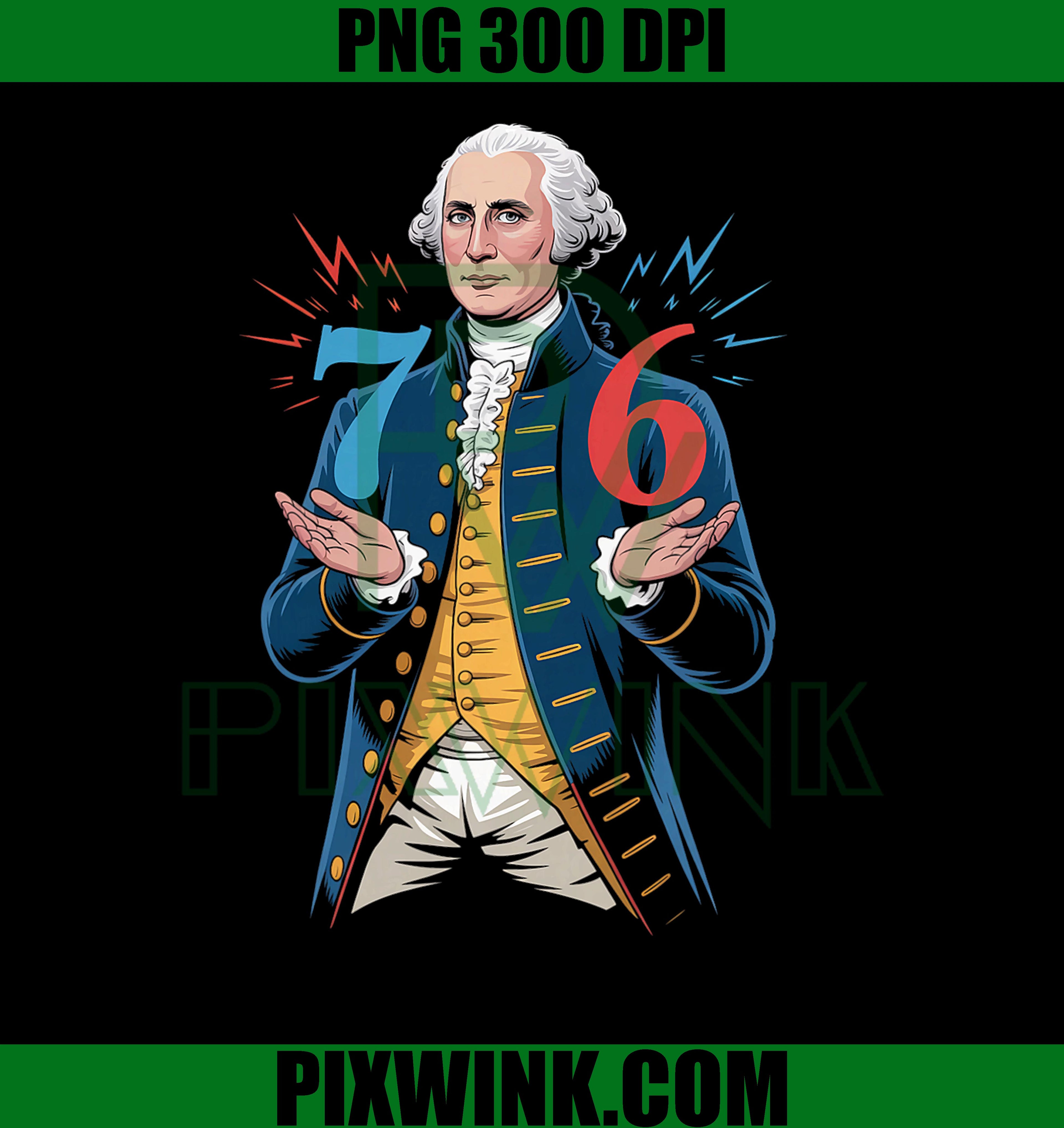 George Washington 1776 PNG ,Patriotic Founding Father PNG , 4th of July PNG