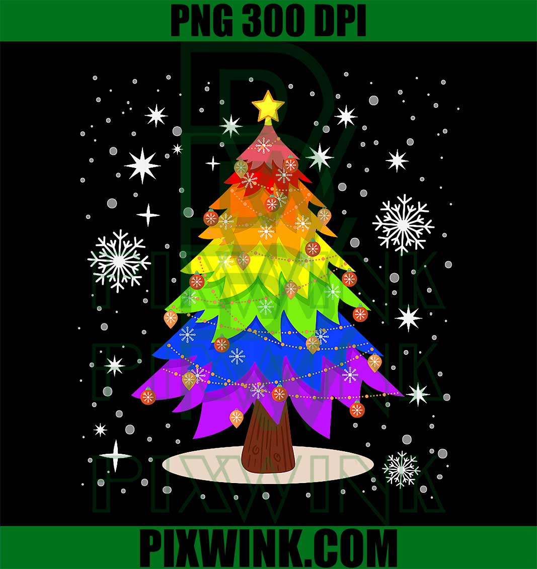 LGBT Flag Christmas Tree Merry Xmas Gay LGBT Pride Rainbow PNG