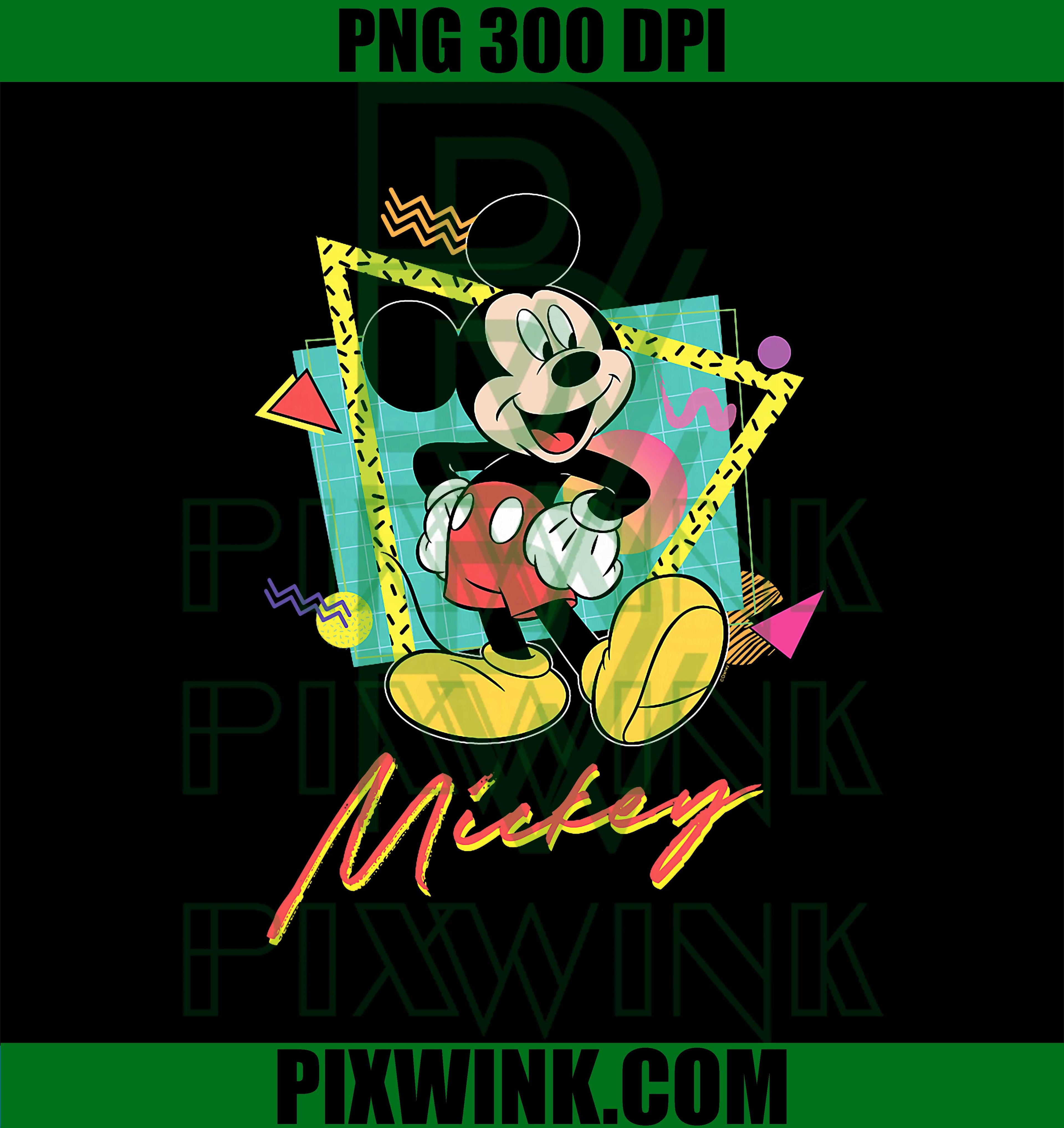 Disney Mickey Mouse Retro '90s Couples Matching Valentine's Day PNG