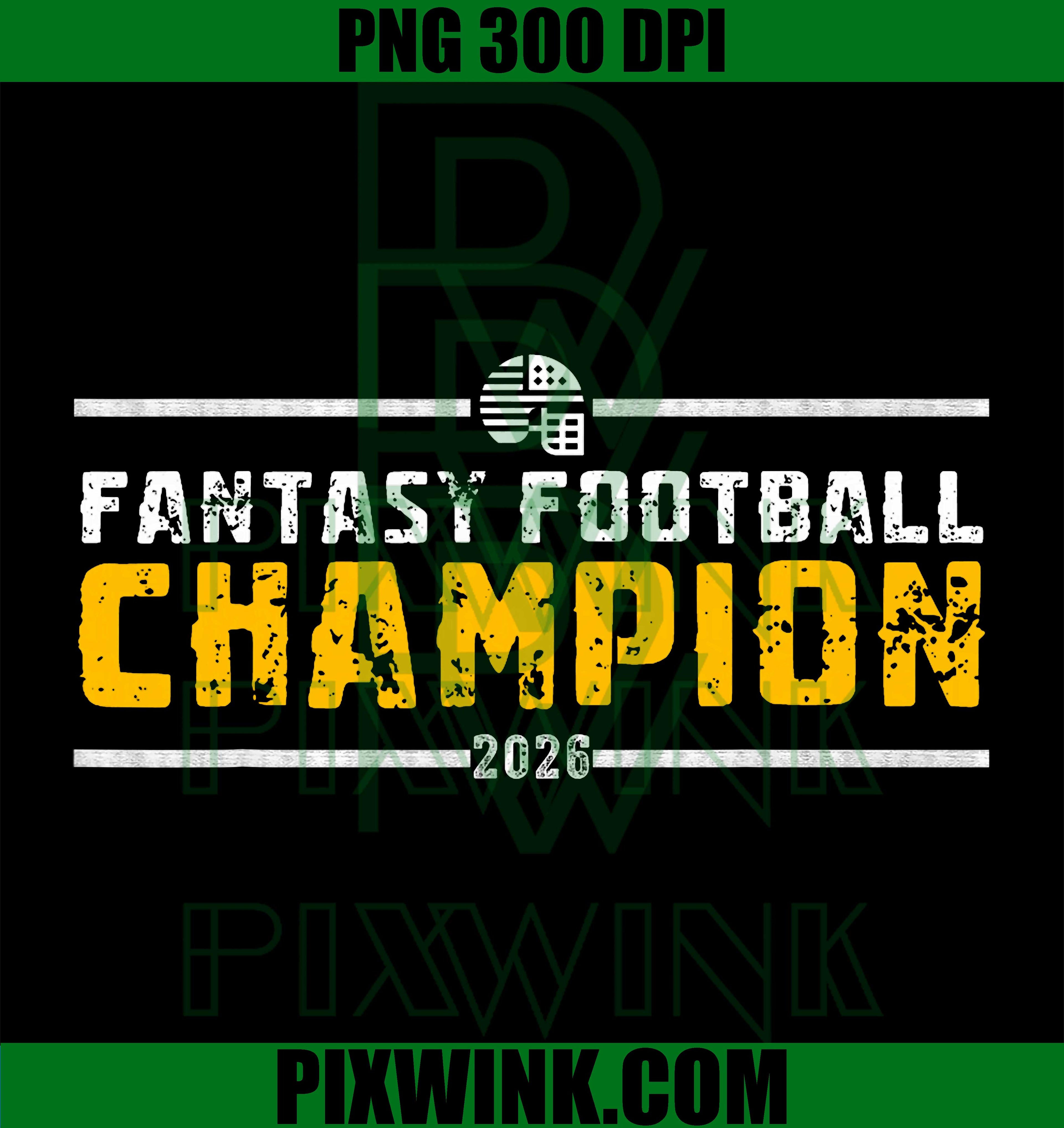 Fantasy League Champ 2026 PNG, Football Winner PNG, Champion Art PNG