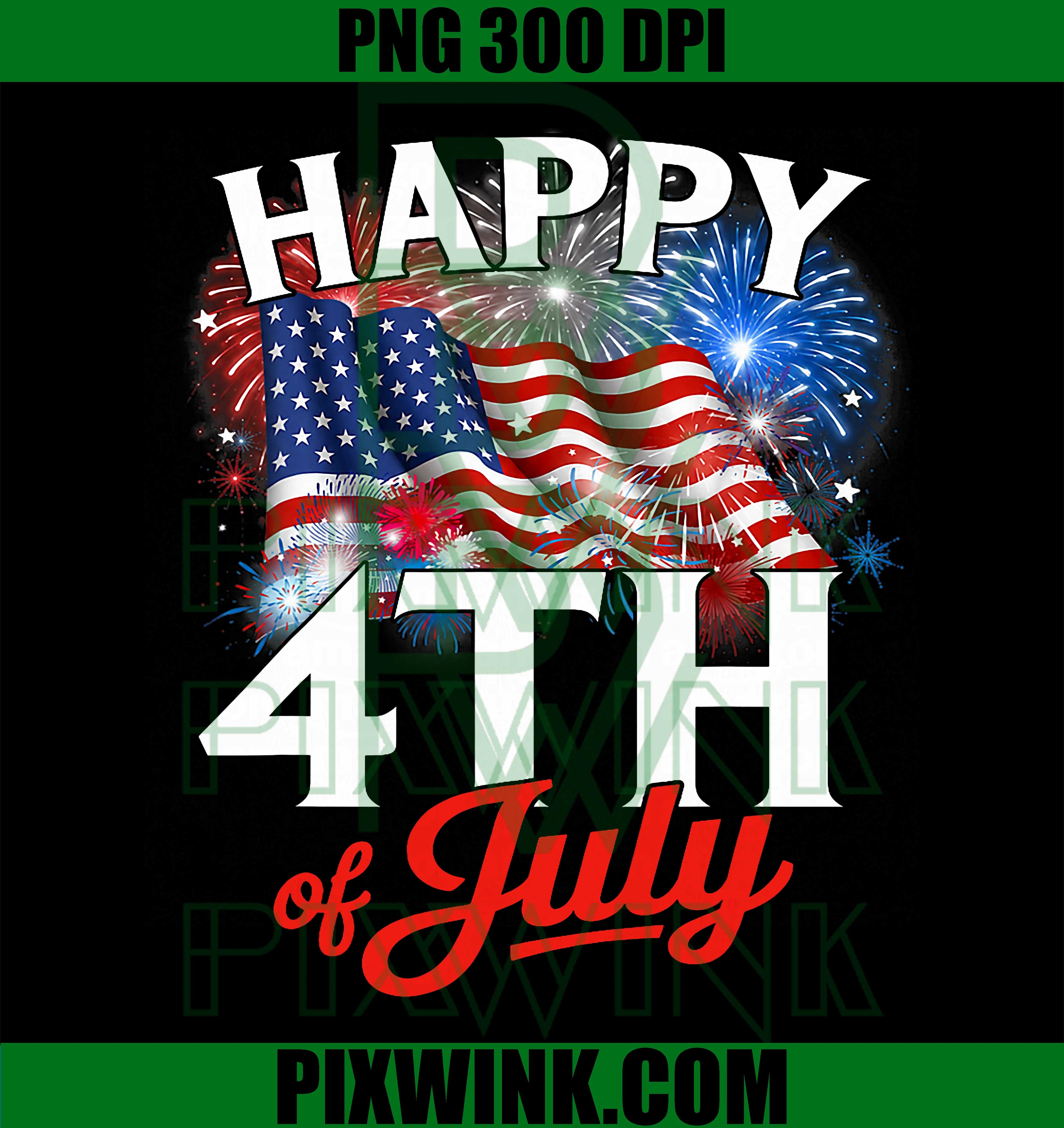 Happy 4th Of July Flag PNG, Patriotic USA Independence Day PNG