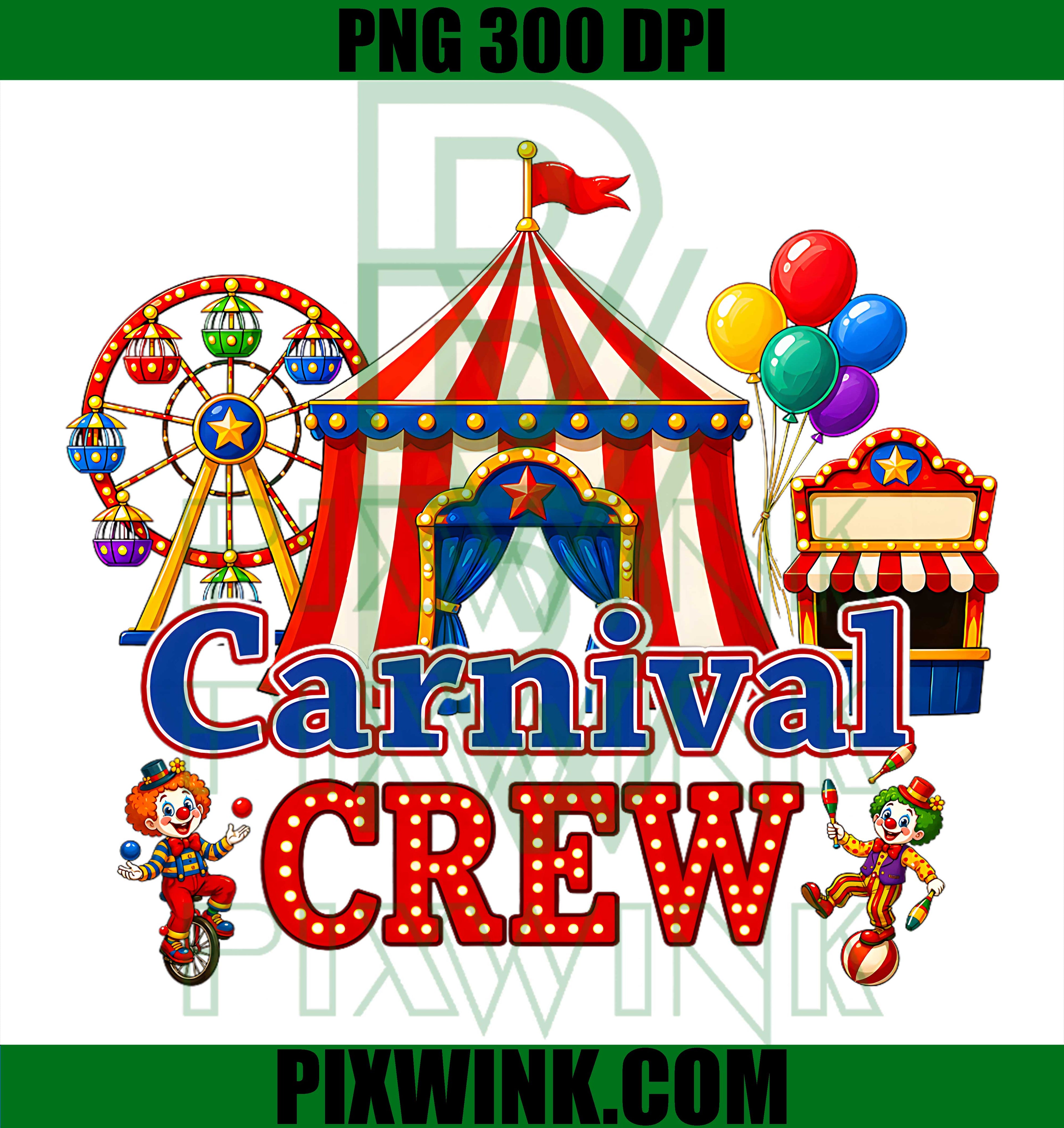 Carnival Crew Funny Circus Staff PNG, Circus Theme Party PNG