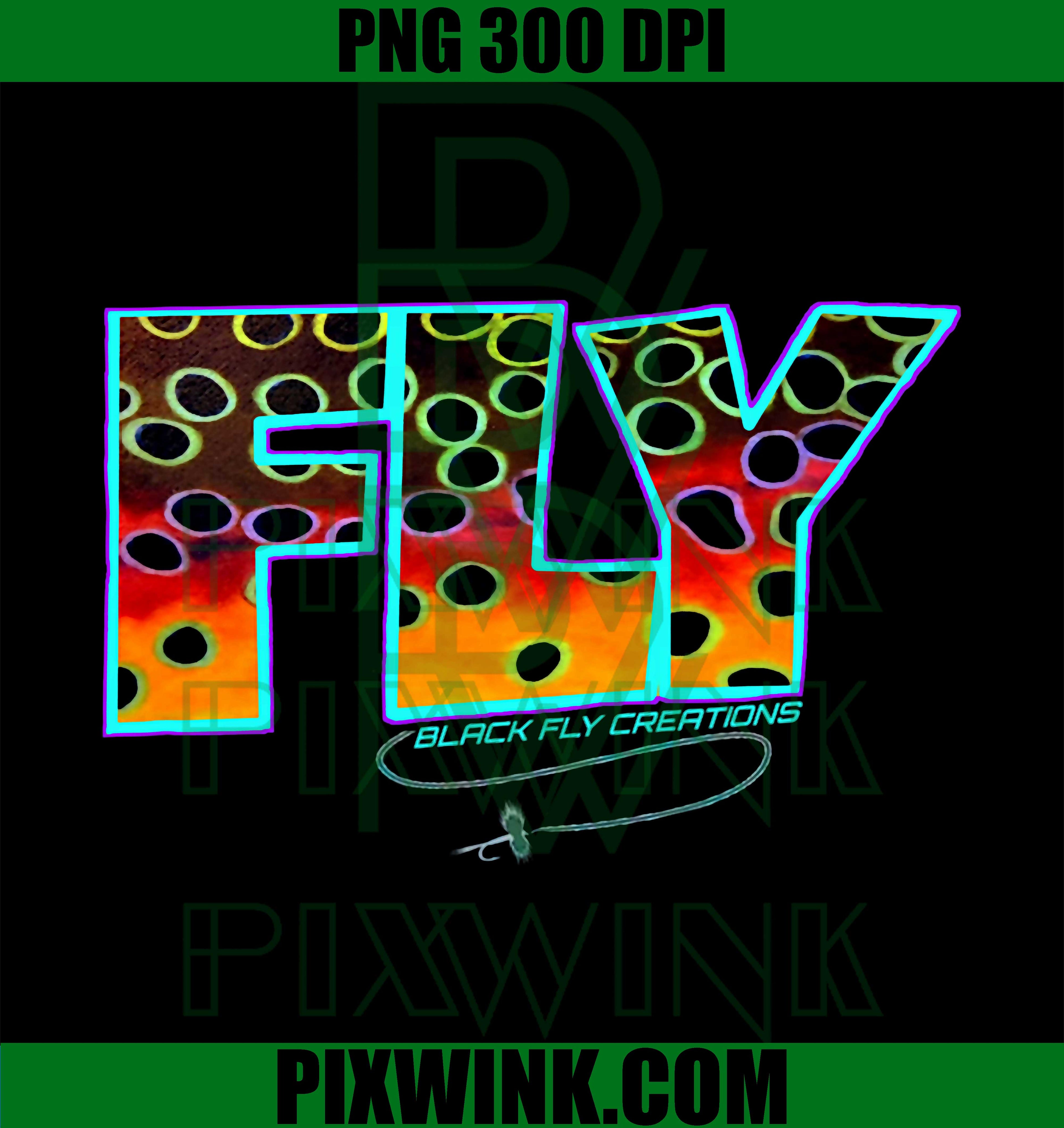 Black Fly Trout Skin PNG, Fly Fishing PNG, Tenkara Angler Graphic PNG